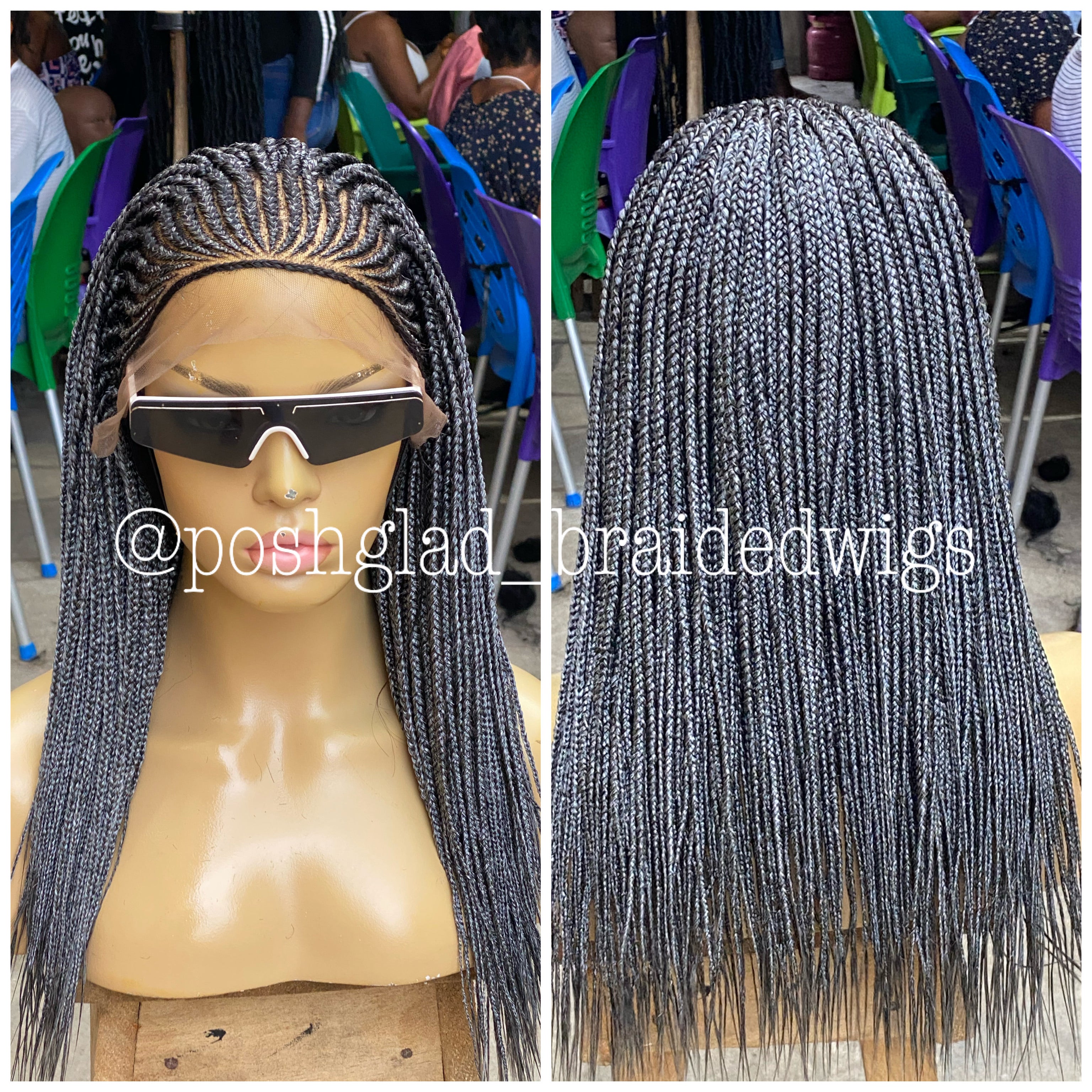 Cornrow Braid Wig - 13x4 Lace Frontal - Olamide Cornrow Braid Wig - 13x4 Lace Frontal - Olamide