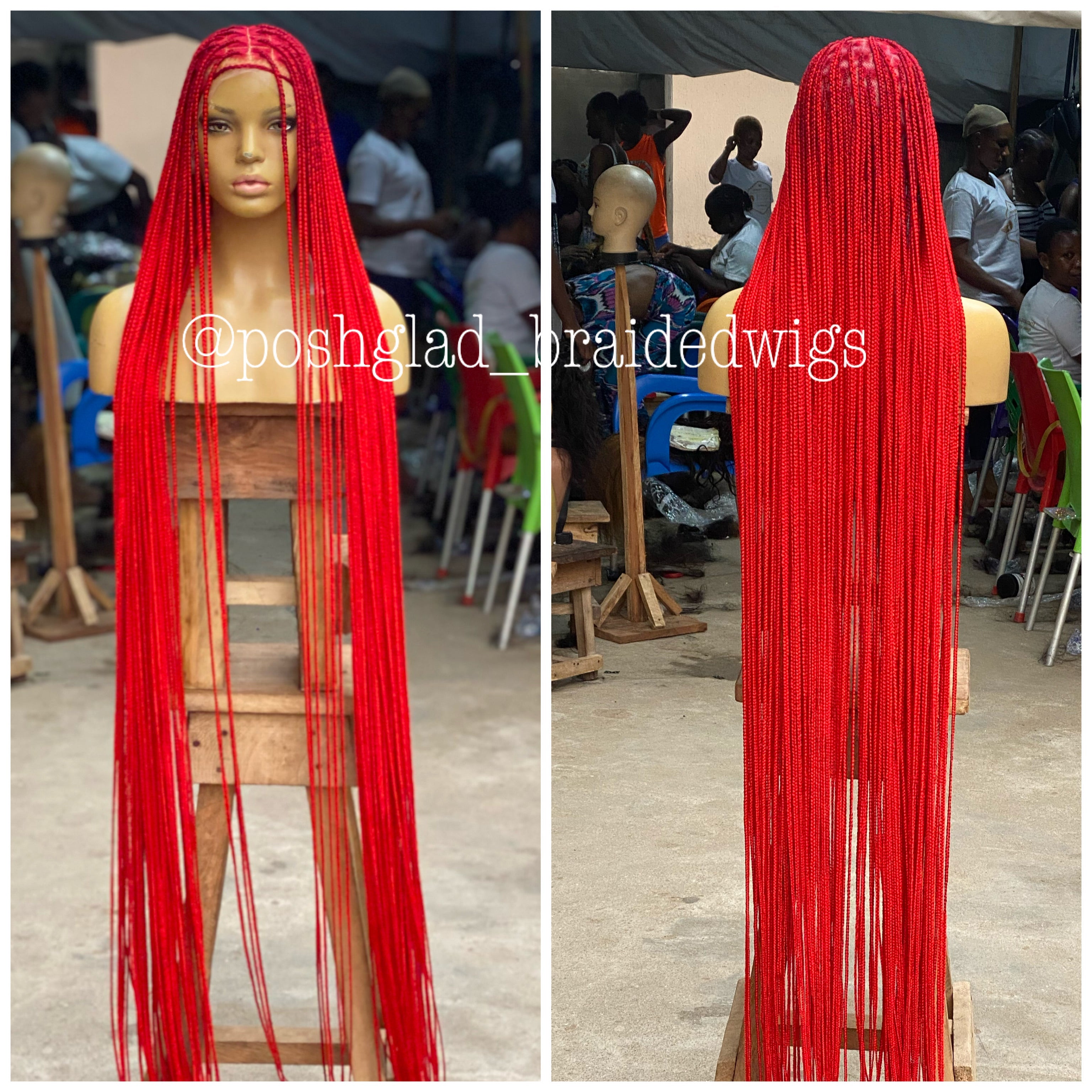 Knotless Braid Wig - Premium Red Calf Length - Kendal Knotless Braid Wig - Premium Red Calf Length - Kendal
