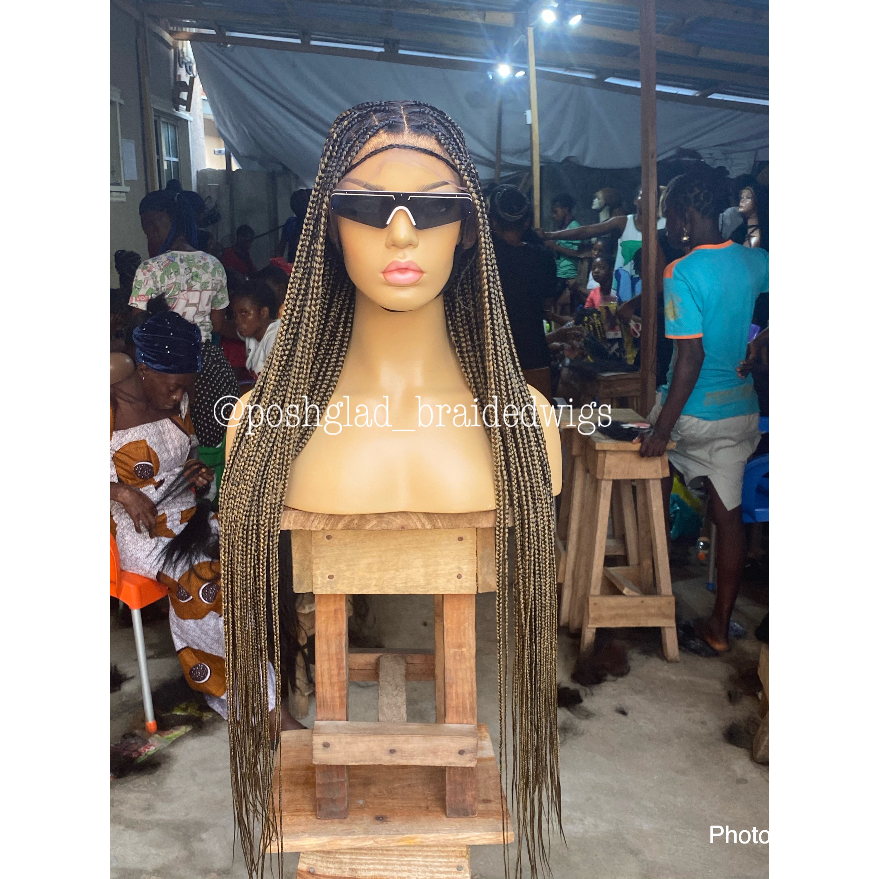 Knotless Braid Wig (Full Lace Custom Color) Glueless, Scalp-Looking Knotless Braid Wig (Full Lace Custom Color) Glueless, Scalp-Looking