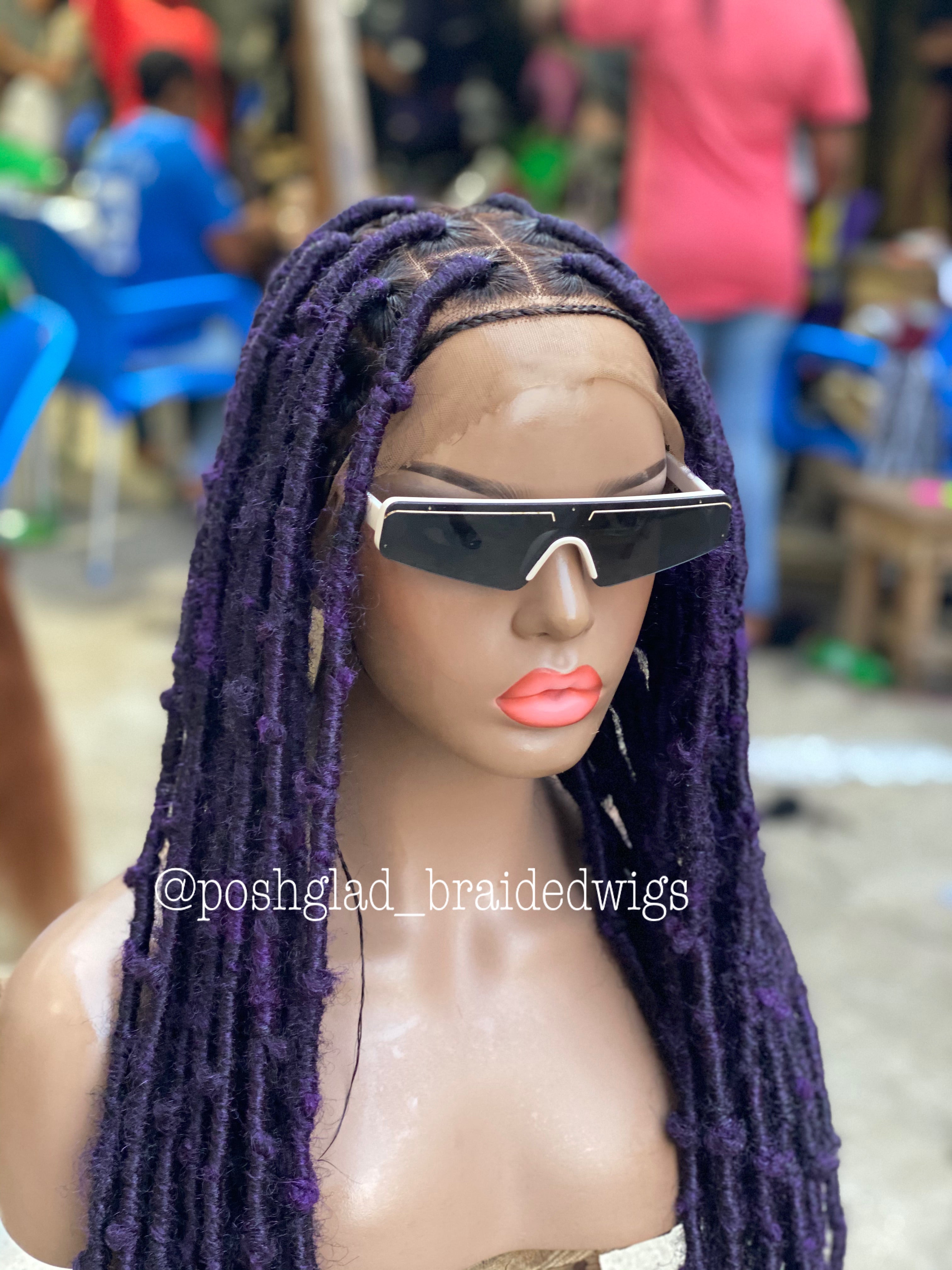 Destress Locs - Full Lace Purple Color - Makeba Destress Locs - Full Lace Purple Color - Makeba