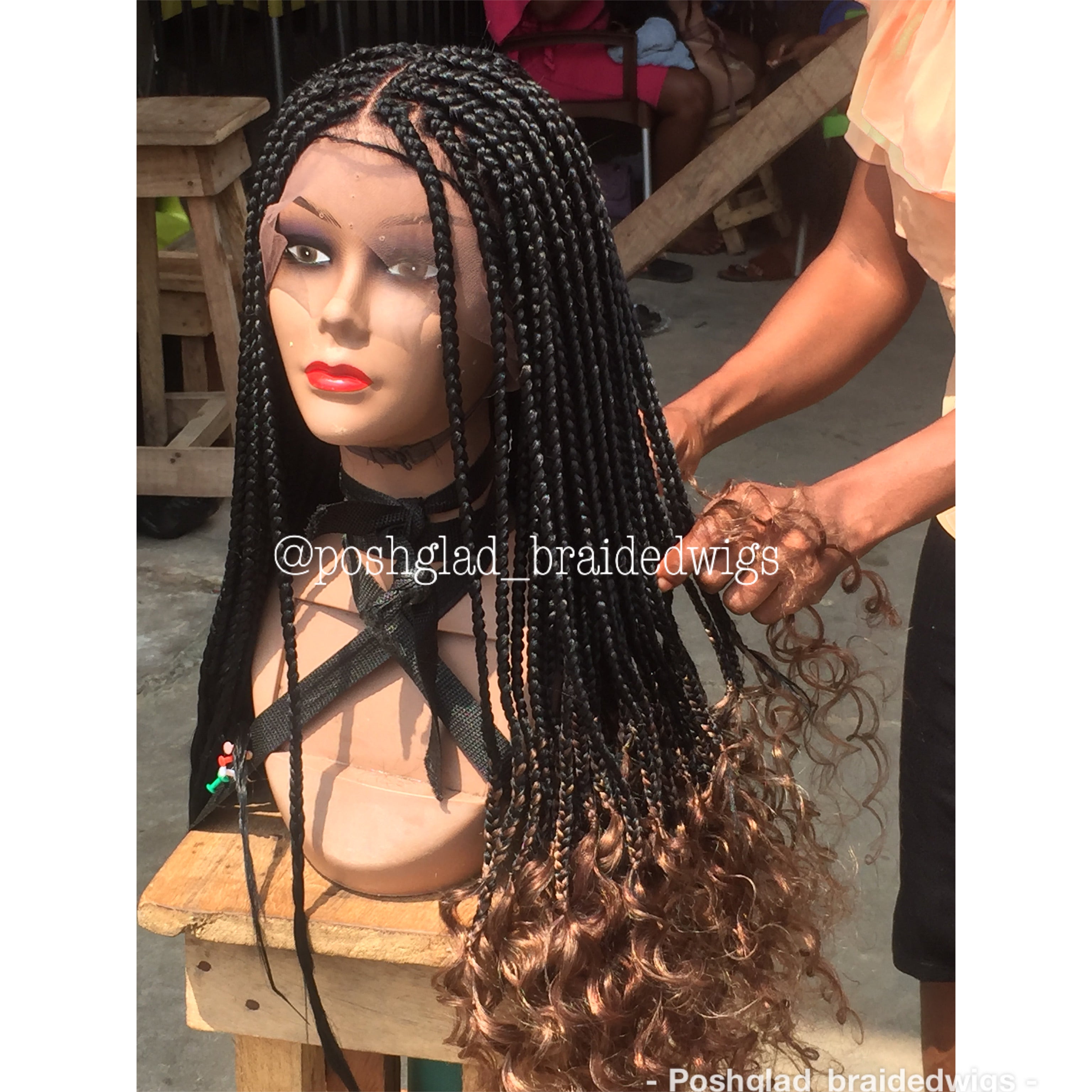 Goddess Box Braid Wig With Curly Tips - Lorensa Goddess Box Braid Wig With Curly Tips - Lorensa