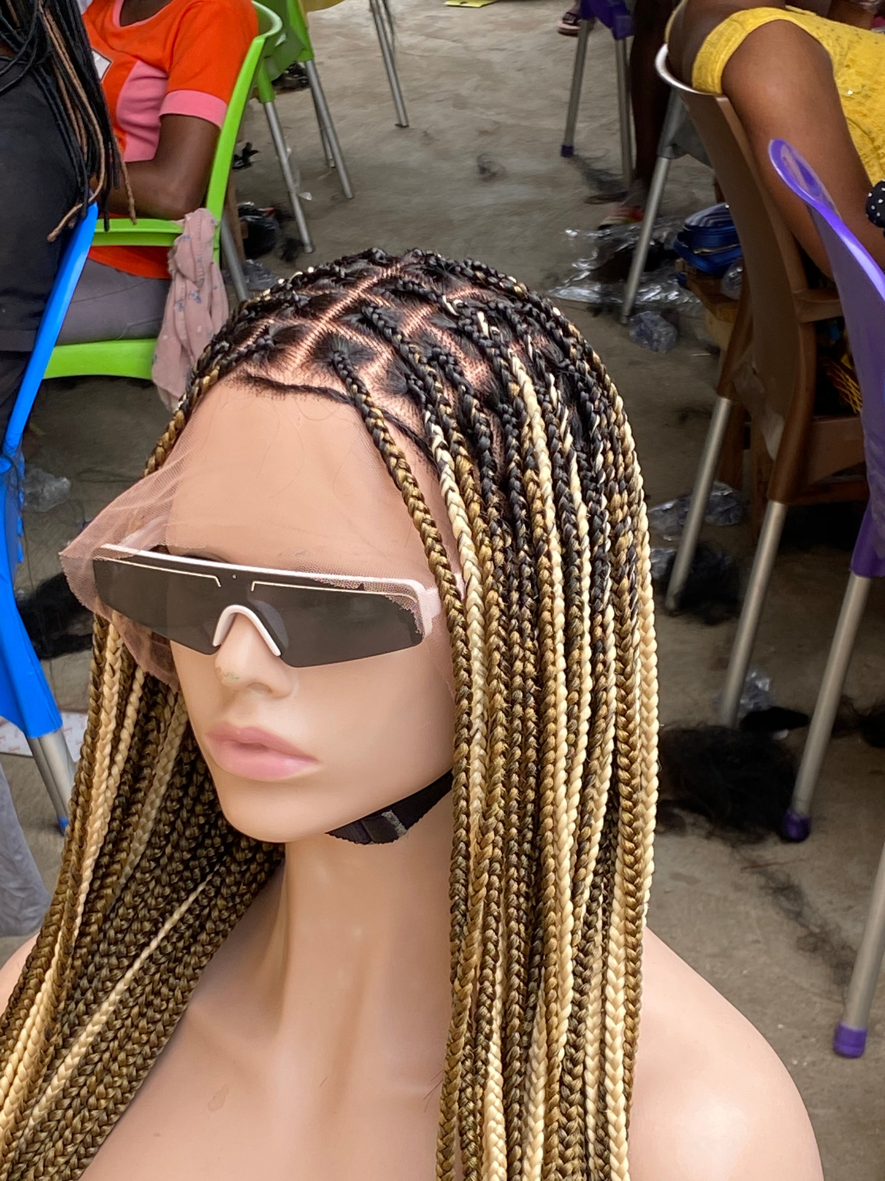 Knotless Braid Wig (Full Lace Custom Color) Glueless, Scalp-Looking Knotless Braid Wig (Full Lace Custom Color) Glueless, Scalp-Looking