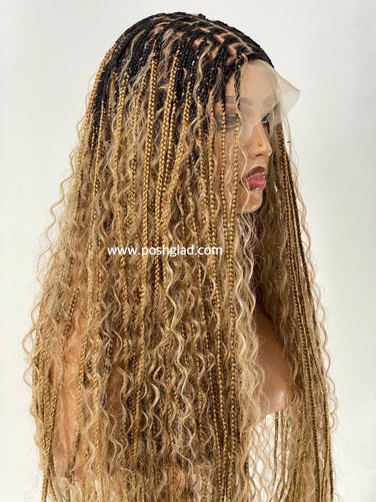 BOHEMIAN KNOTLESS BRAID WIG, FULL LACE, WAIST, VIP LUX COLOR BOHEMIAN KNOTLESS BRAID WIG, FULL LACE, WAIST, VIP LUX COLOR