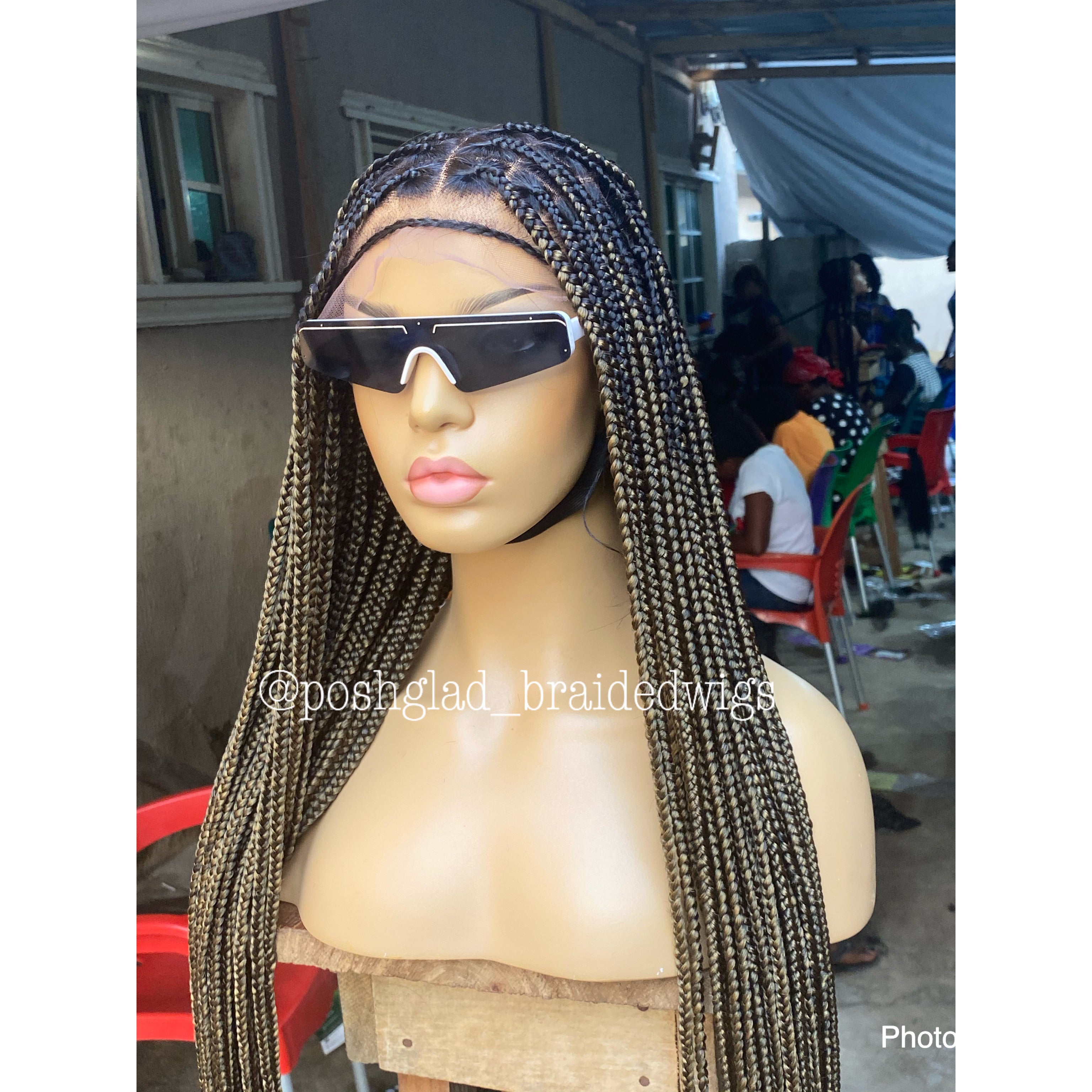 Knotless Braid Wig (Full Lace Custom Color) Glueless, Scalp-Looking Knotless Braid Wig (Full Lace Custom Color) Glueless, Scalp-Looking