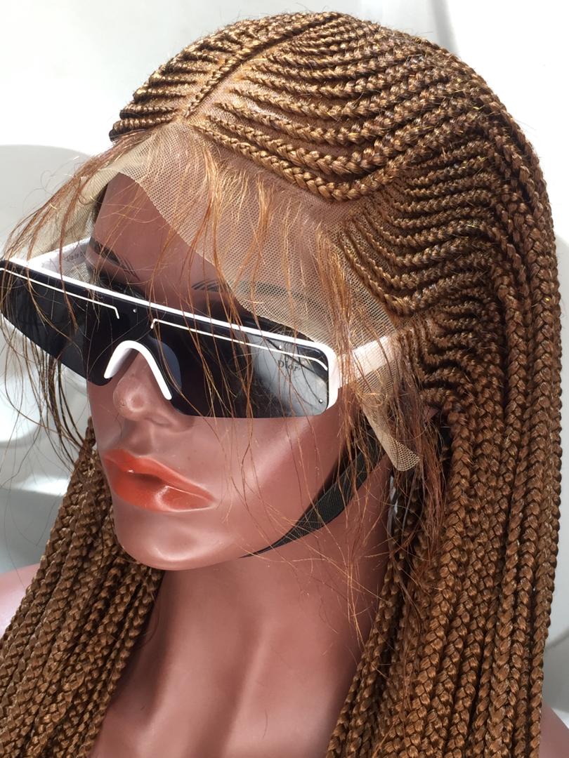 Cornrow Braid Wig - 13x4 Lace Frontal Auburn - Phyllis Cornrow Braid Wig - 13x4 Lace Frontal Auburn - Phyllis