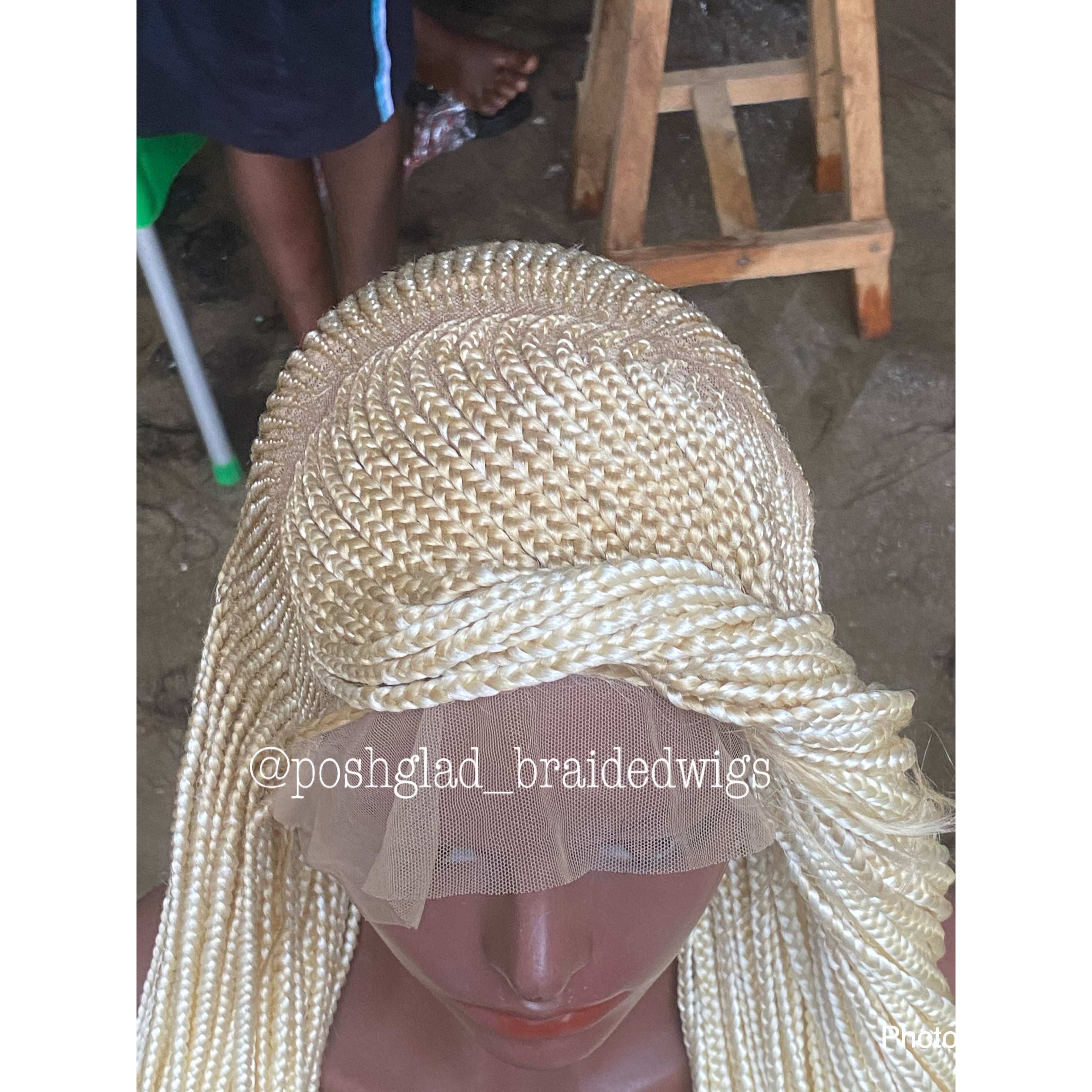 Cornrow Braid Wig - Color 613 Bonde - Bobrisky Inspired Cornrow Braid Wig - Color 613 Bonde - Bobrisky Inspired