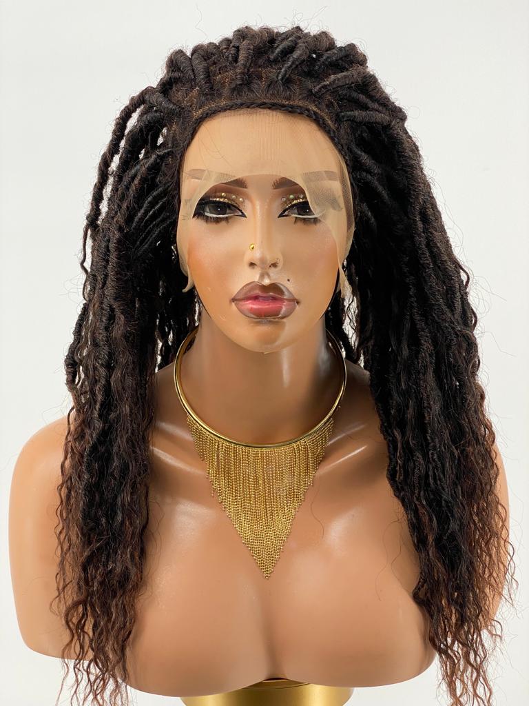 Distressed Locs Wig, Swiss Full Lace, Color 1B/30, Armpit Length - READY TO SHIP Distressed Locs Wig, Swiss Full Lace, Color 1B/30, Armpit Length - READY TO SHIP
