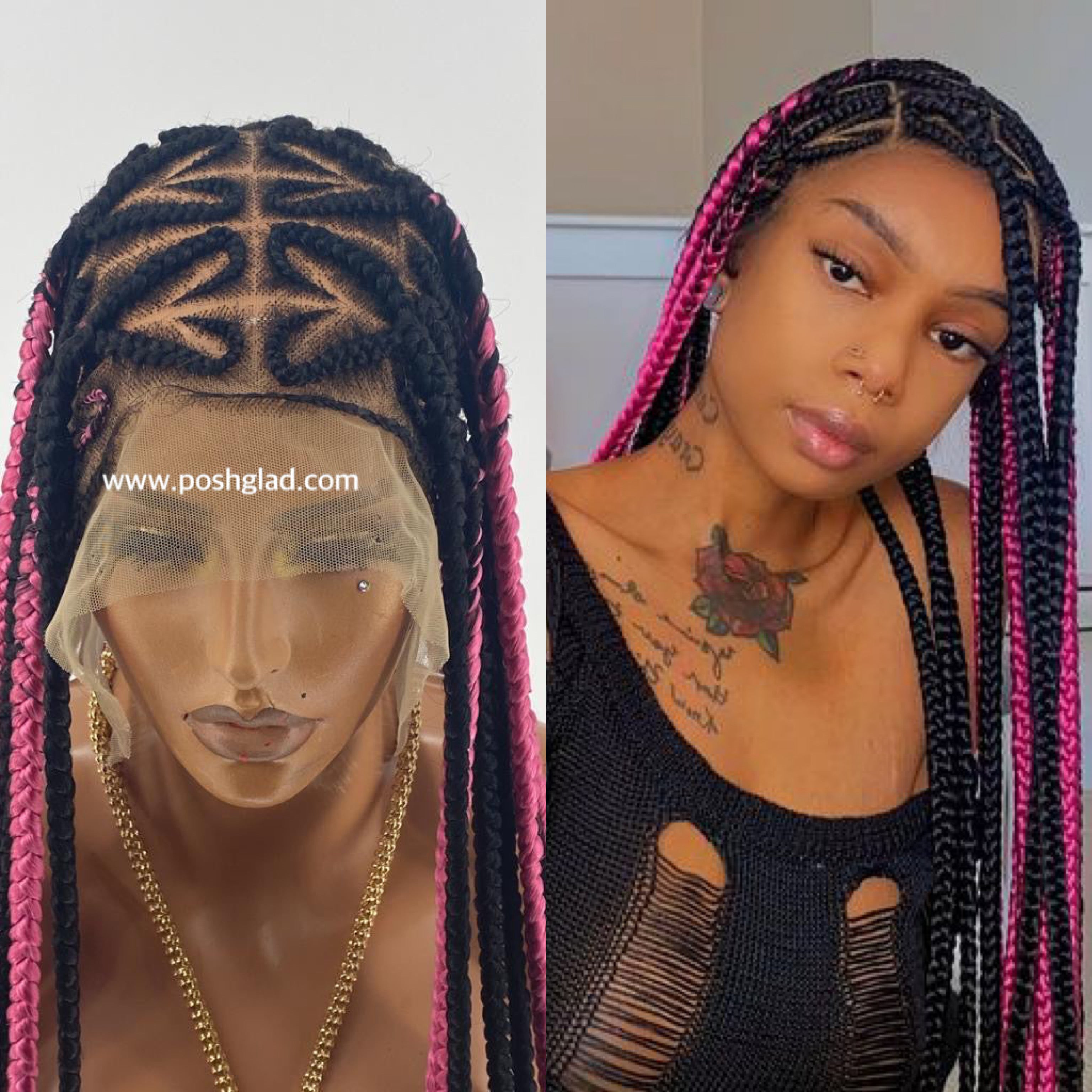 Cornrow - Miss Pink - Ready to ship Cornrow - Miss Pink - Ready to ship