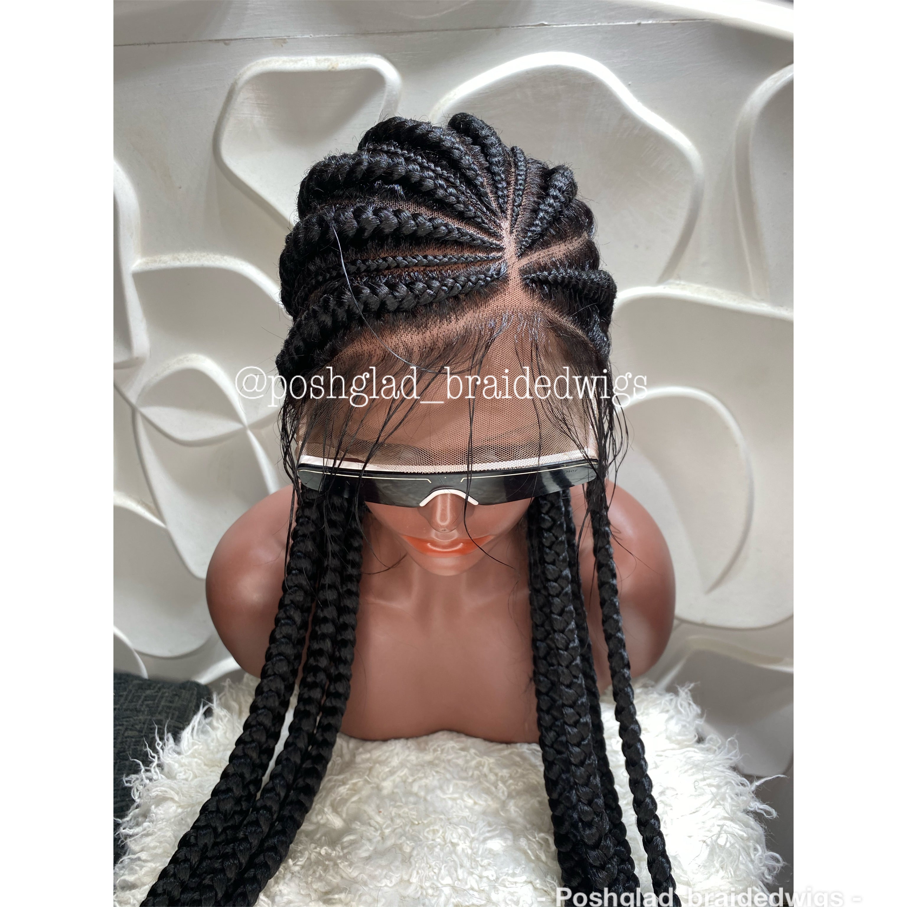 Cornrow Braid Wig - Feed In Braid Color 1B - Bolu Cornrow Braid Wig - Feed In Braid Color 1B - Bolu