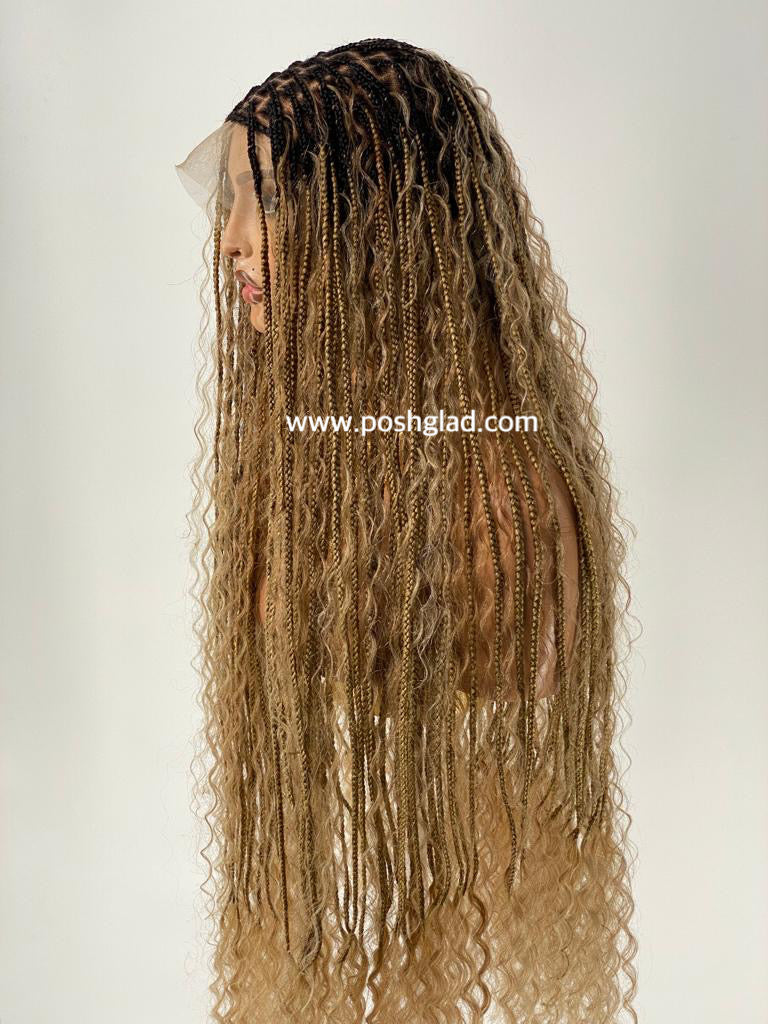 BOHEMIAN KNOTLESS BRAID WIG, FULL LACE, WAIST, VIP LUX COLOR BOHEMIAN KNOTLESS BRAID WIG, FULL LACE, WAIST, VIP LUX COLOR