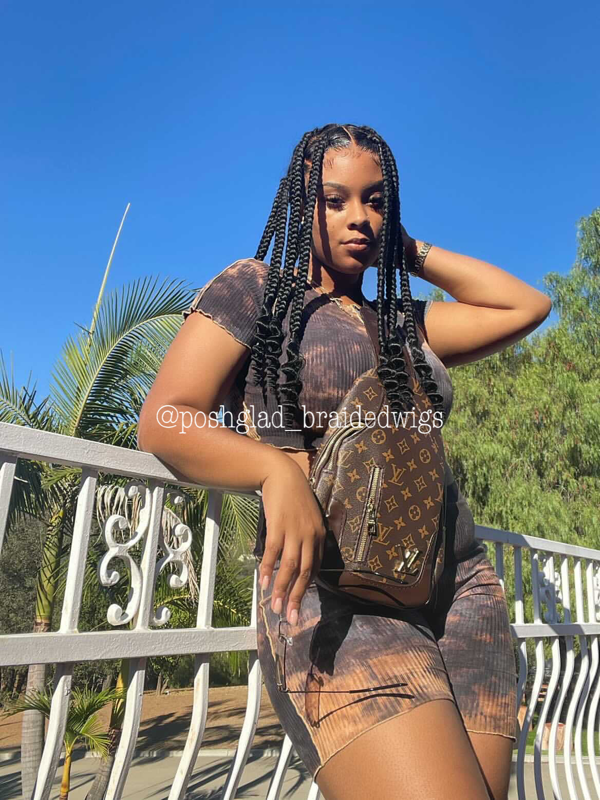 CoiLeray Jumbo Knotless Braid Wig (100% Full Lace Base) Black Color, Spiral End - Rae CoiLeray Jumbo Knotless Braid Wig (100% Full Lace Base) Black Color, Spiral End - Rae