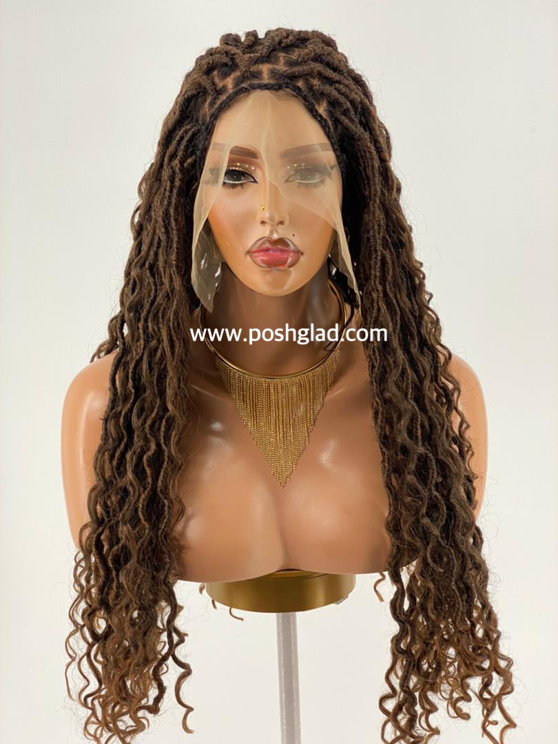 Distressed Locs Wig, Color 1B/27/30, Swiss Full Lace, Midback Length - Ready To Ship Distressed Locs Wig, Color 1B/27/30, Swiss Full Lace, Midback Length - Ready To Ship