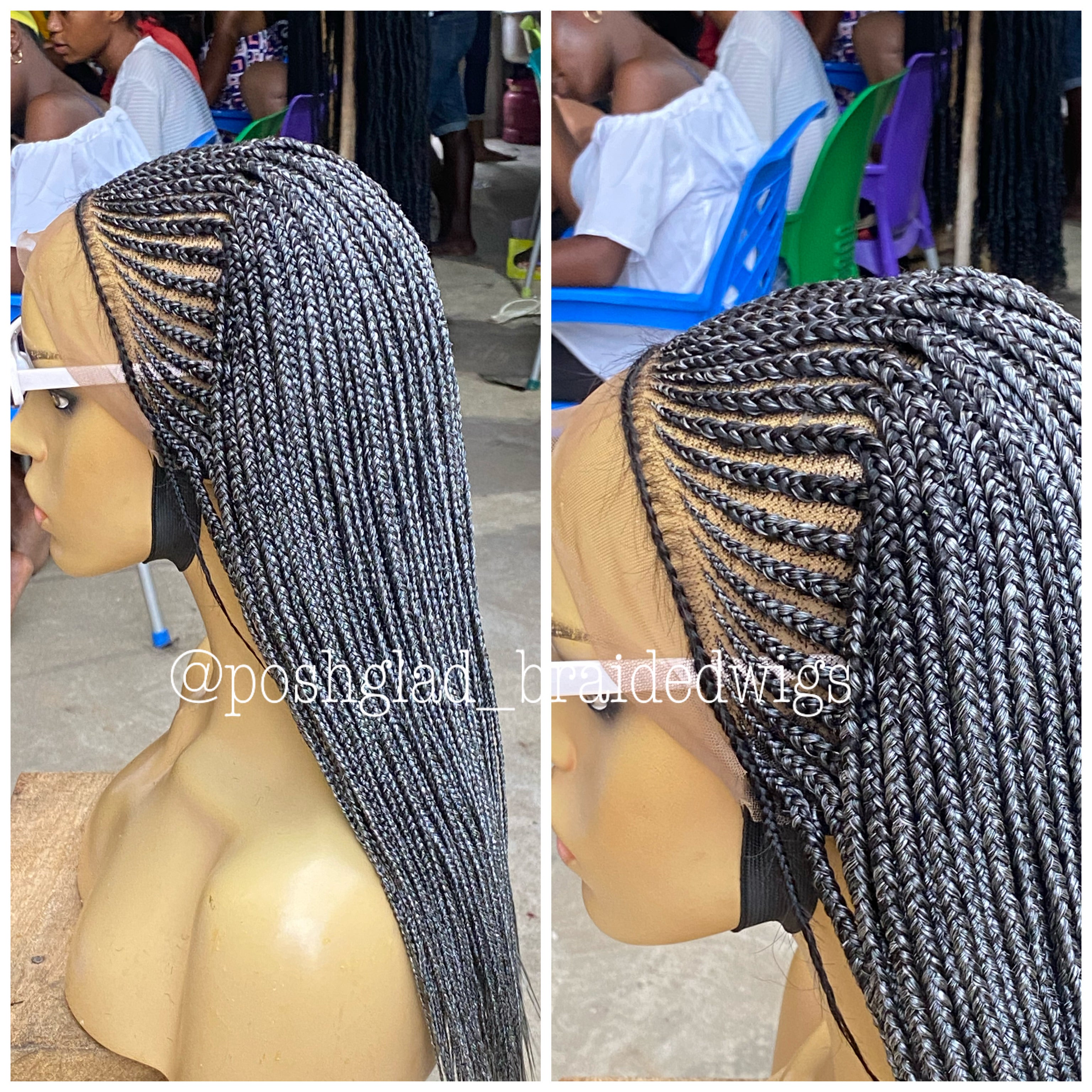 Cornrow Braid Wig - 13x4 Lace Frontal - Olamide Cornrow Braid Wig - 13x4 Lace Frontal - Olamide