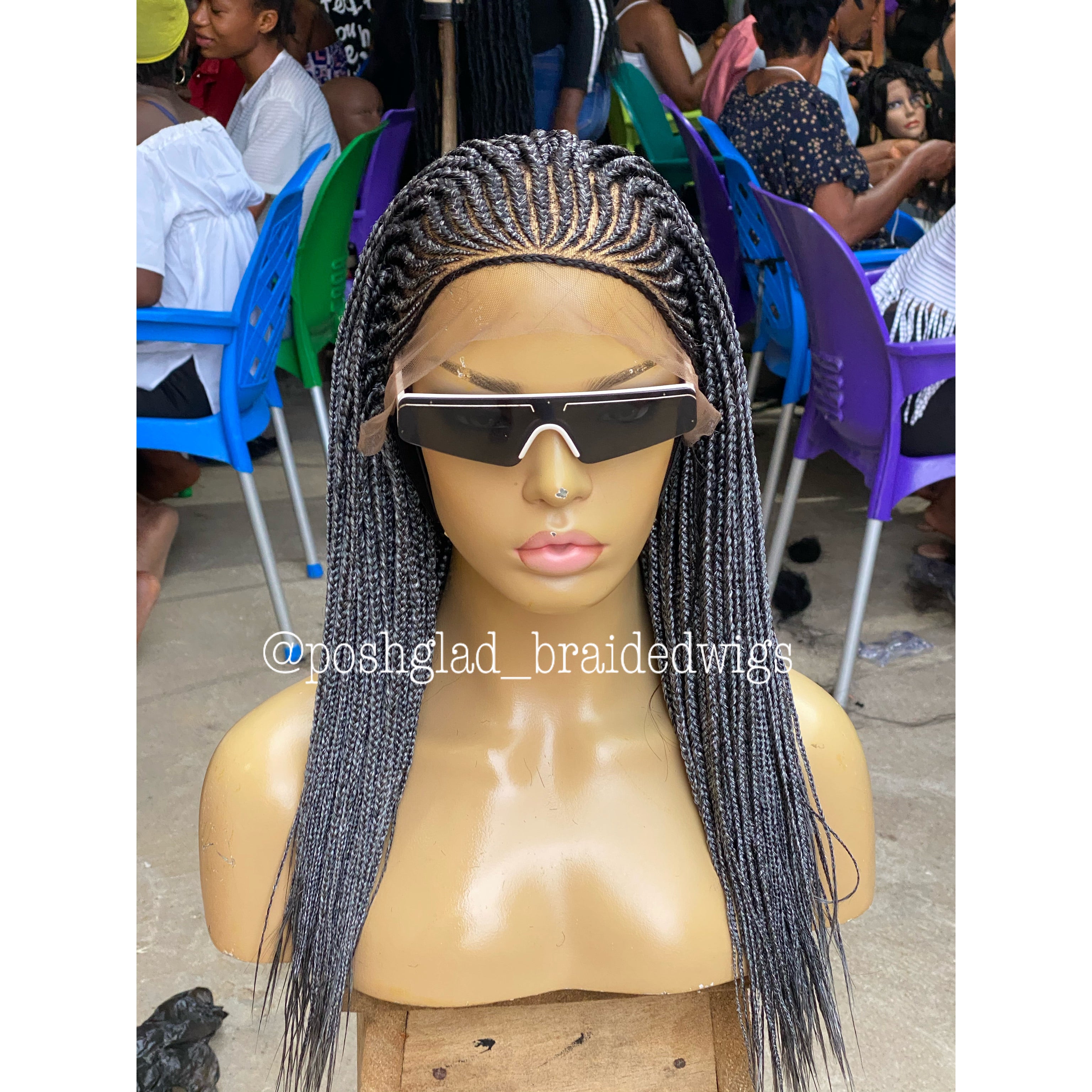Cornrow Braid Wig - 13x4 Lace Frontal - Olamide Cornrow Braid Wig - 13x4 Lace Frontal - Olamide