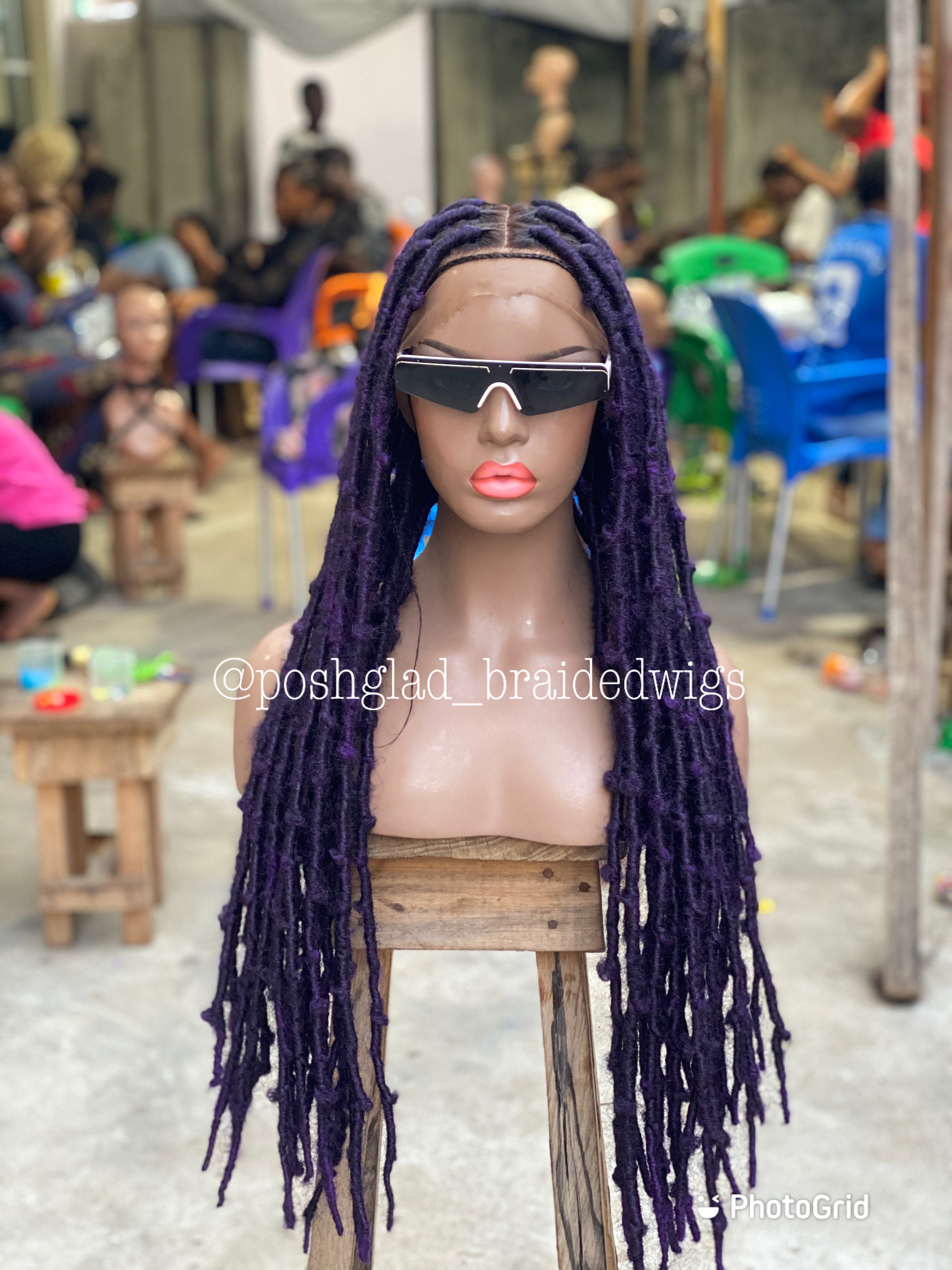 Destress Locs - Full Lace Purple Color - Makeba Destress Locs - Full Lace Purple Color - Makeba