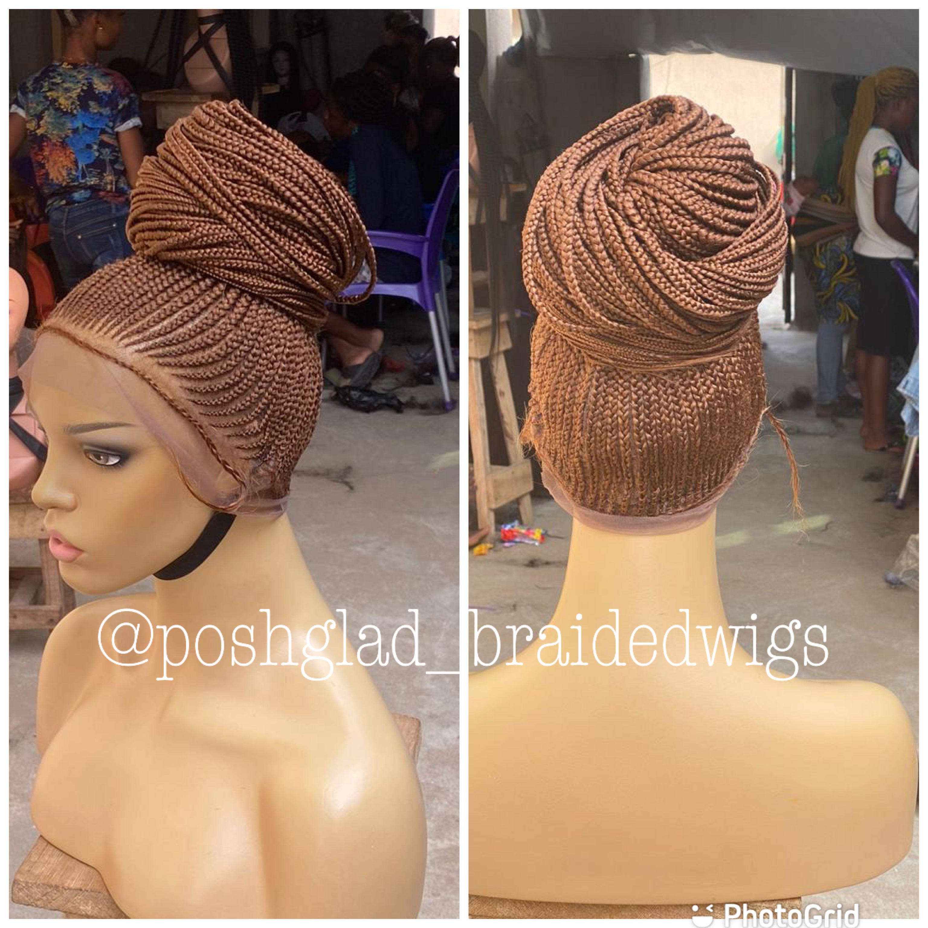 Cornrow Braid Wig - Auburn Full Lace - Iyawa Cornrow Braid Wig - Auburn Full Lace - Iyawa