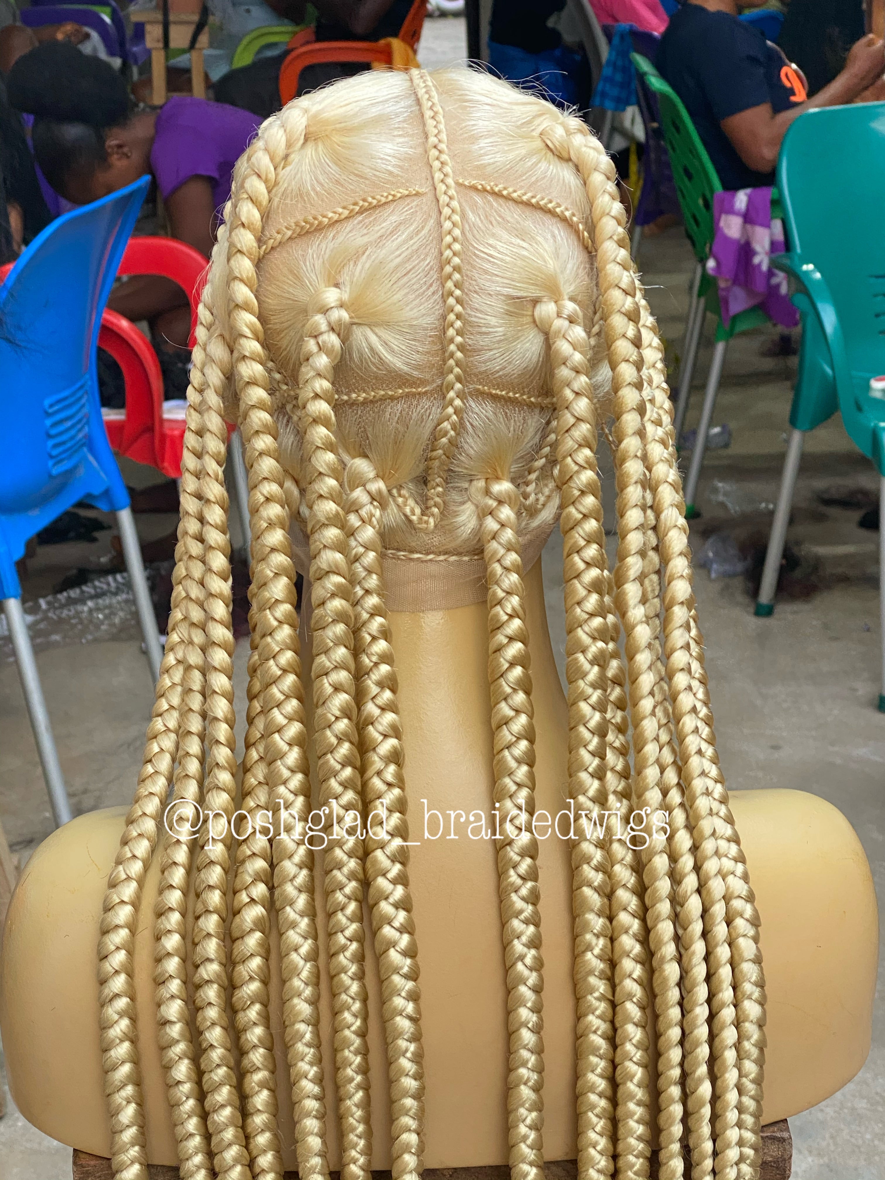 Knotless Braid Wig - Large Plaits Bright Blonde - Taylor Knotless Braid Wig - Large Plaits Bright Blonde - Taylor