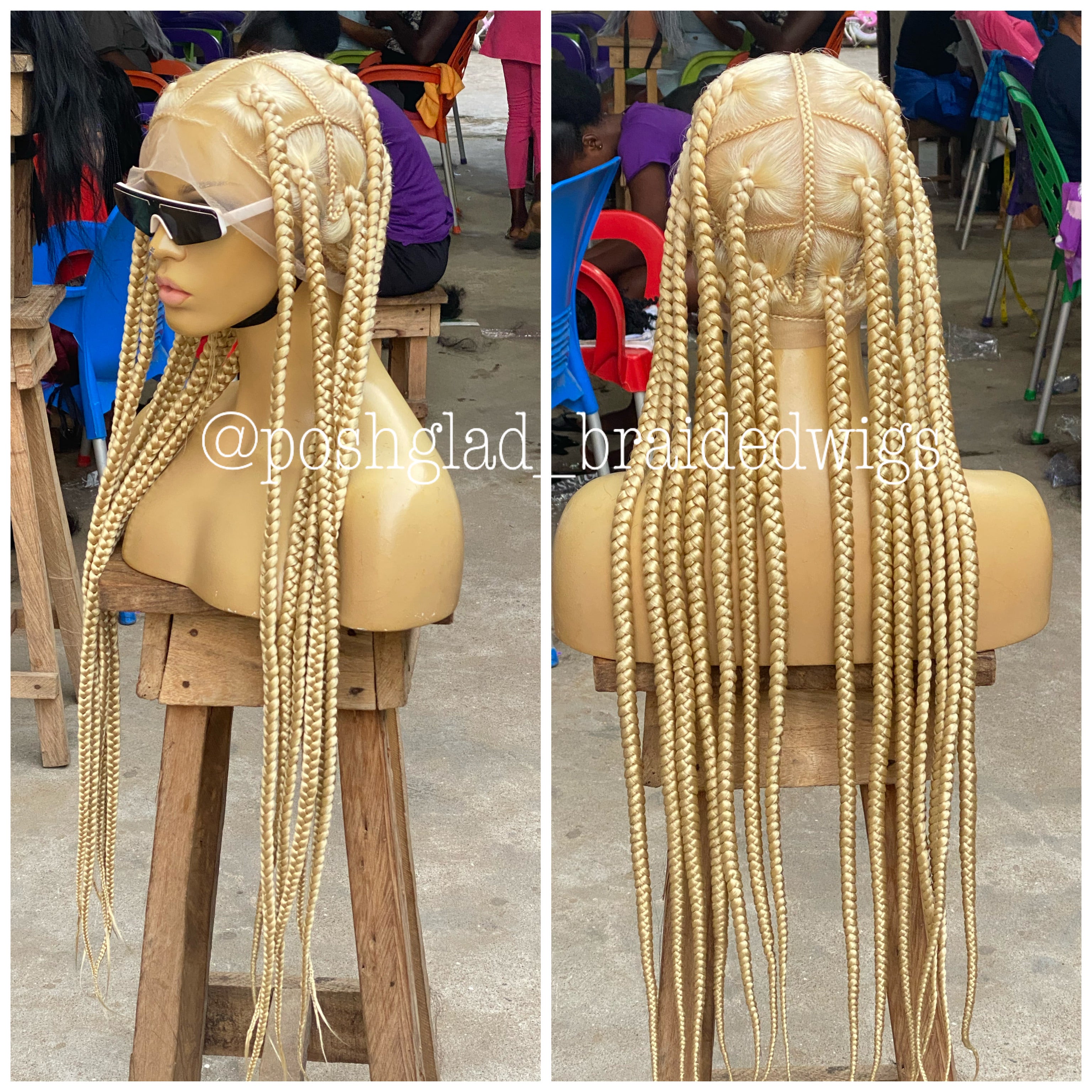 Knotless Braid Wig - Large Plaits Bright Blonde - Taylor Knotless Braid Wig - Large Plaits Bright Blonde - Taylor