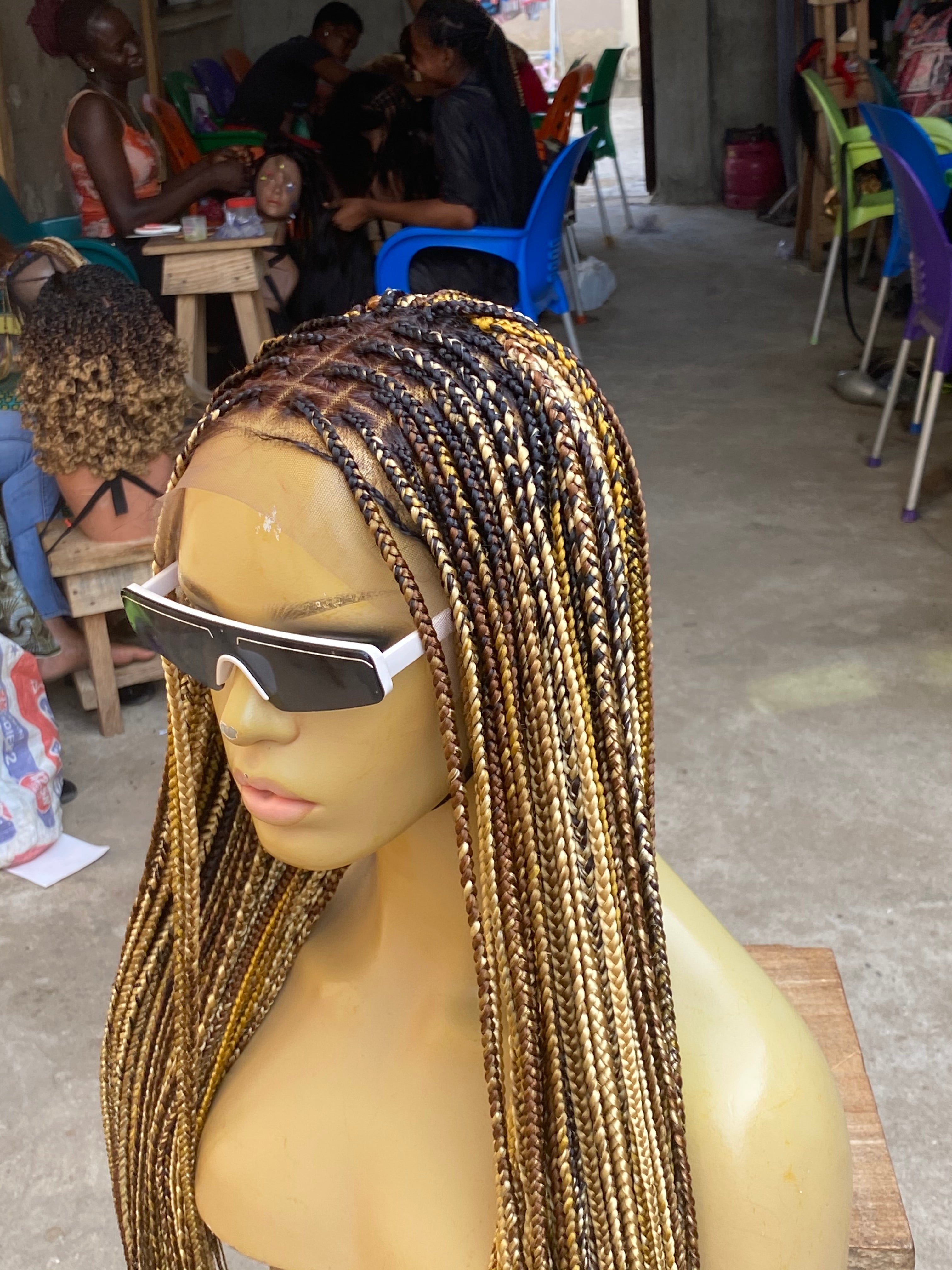 Knotless Braid Wig, 13x4 Lace Frontal, Glueless, Ombre Color (Jalissa) Knotless Braid Wig, 13x4 Lace Frontal, Glueless, Ombre Color (Jalissa)