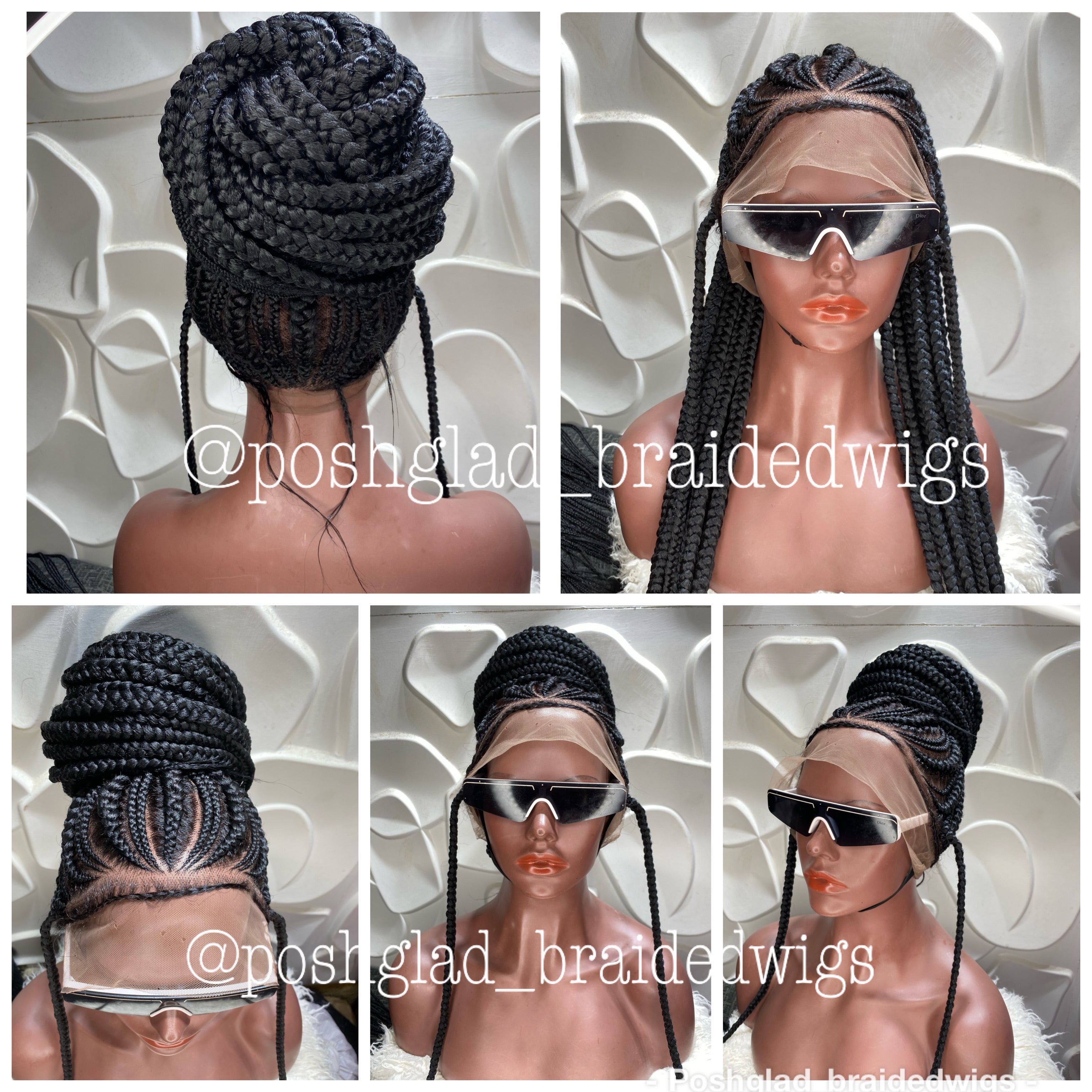 Cornrow Braid Wig - Color 1B Ponytail - Sekinat Cornrow Braid Wig - Color 1B Ponytail - Sekinat