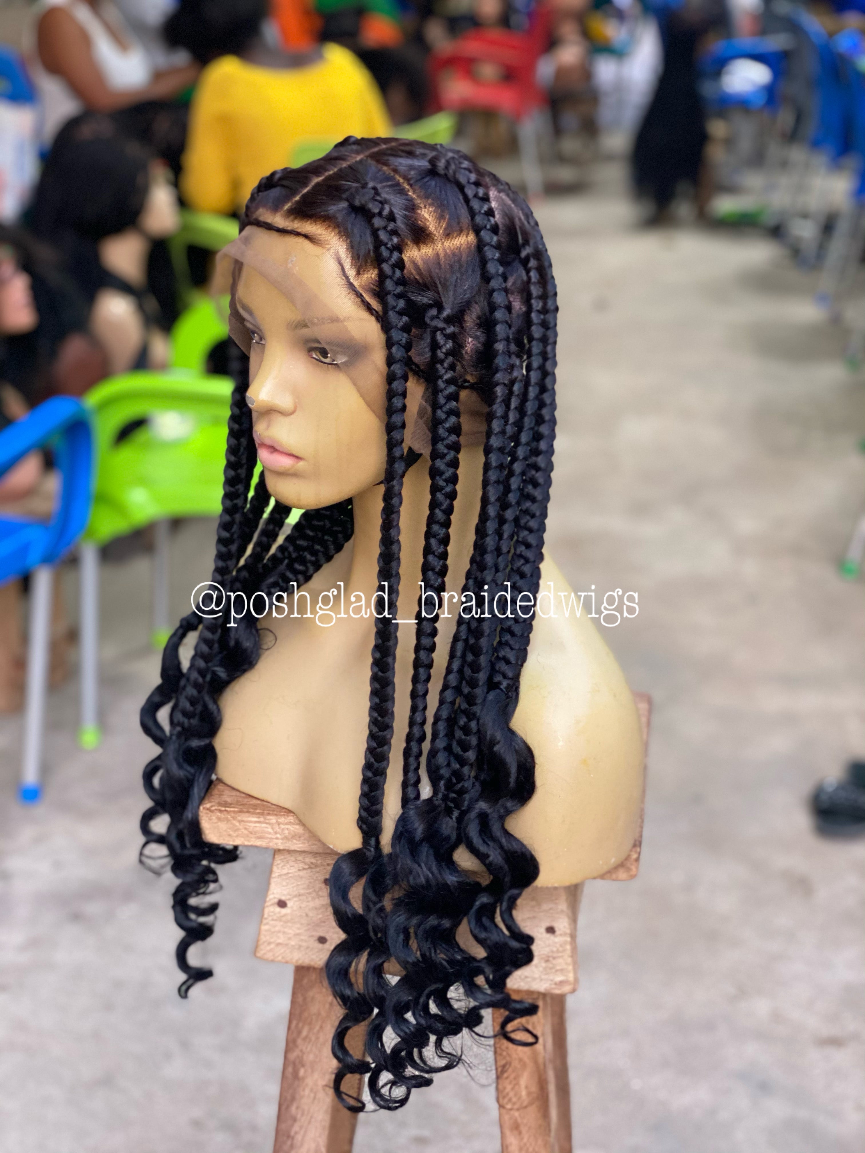 Coileray HairStyle Jumbo Knotless Braid, Full Lace, Color 1B, 30 Inches, Glueless Coileray HairStyle Jumbo Knotless Braid, Full Lace, Color 1B, 30 Inches, Glueless
