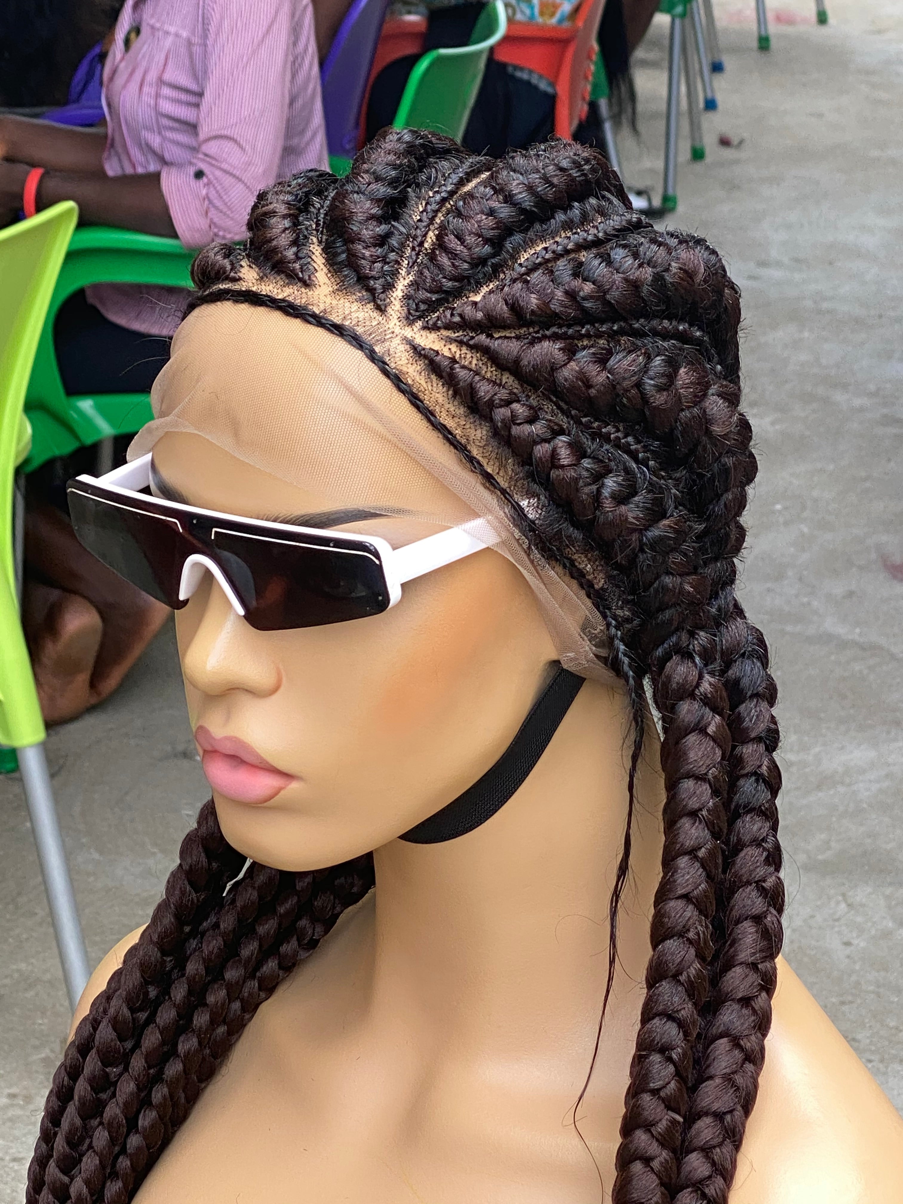 Cornrow Braid Wig - Feed In Braid Color 1B - Bolu Cornrow Braid Wig - Feed In Braid Color 1B - Bolu