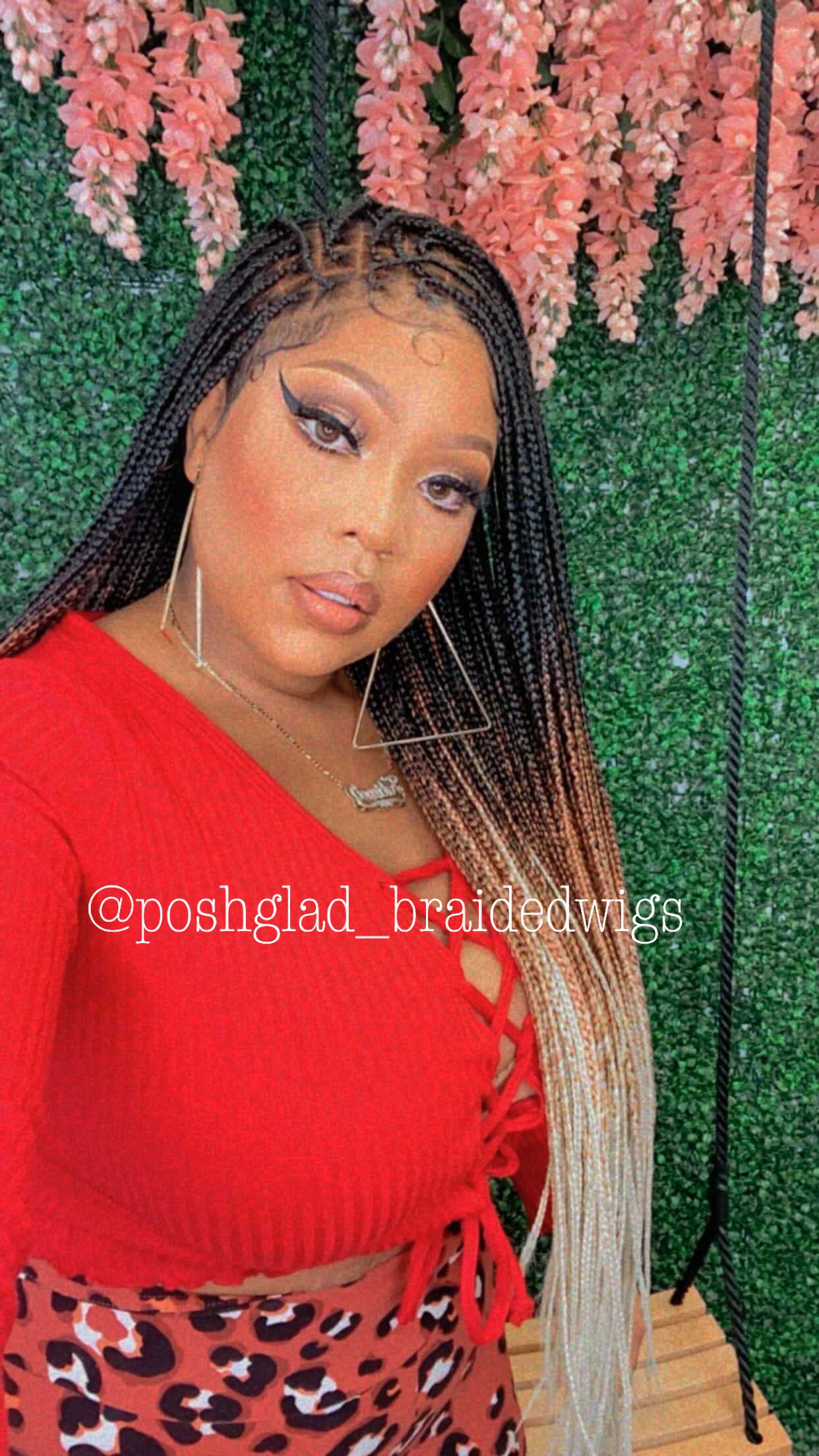 Knotless Braid Wig, Swiss Full Lace, Threetone Color, Waist Length - Gabrielle Knotless Braid Wig, Swiss Full Lace, Threetone Color, Waist Length - Gabrielle