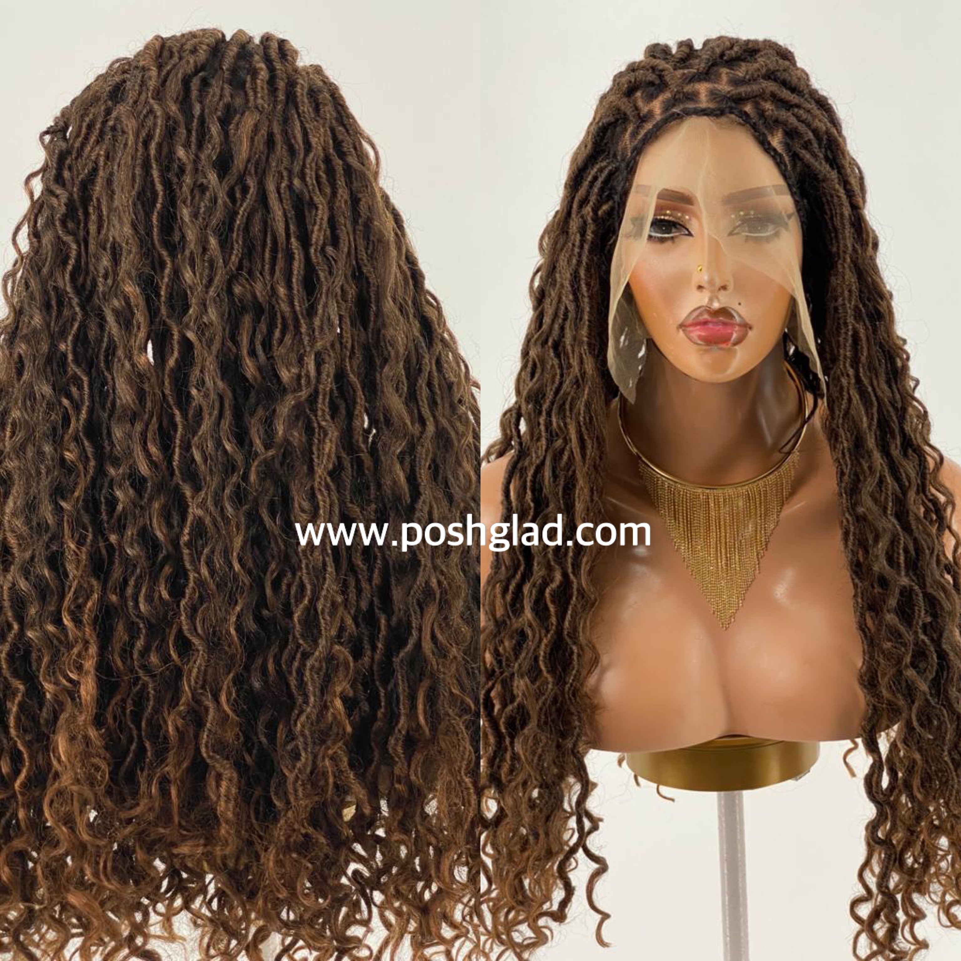 Distressed Locs Wig, Color 1B/27/30, Swiss Full Lace, Midback Length - Ready To Ship Distressed Locs Wig, Color 1B/27/30, Swiss Full Lace, Midback Length - Ready To Ship