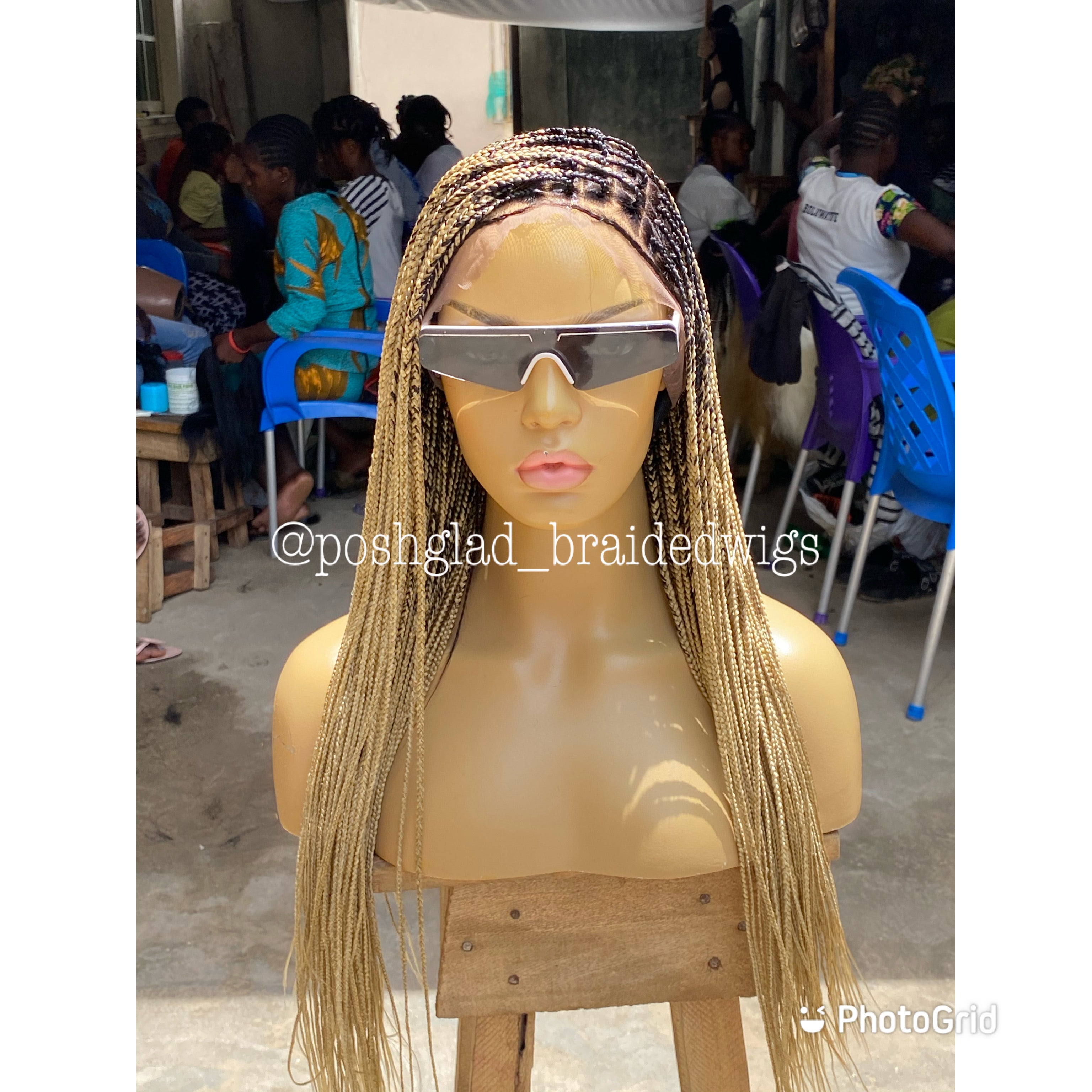 Scalp-looking Knotless Braid Wig, Full Lace, color 22 Scalp-looking Knotless Braid Wig, Full Lace, color 22