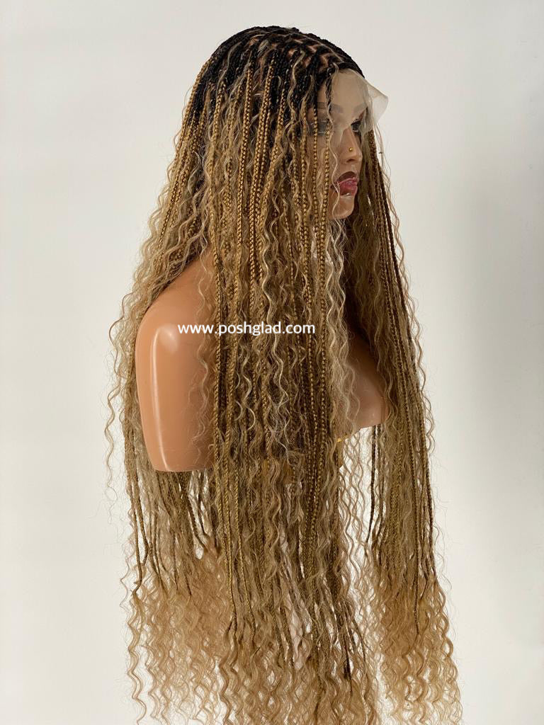 BOHEMIAN KNOTLESS BRAID WIG, FULL LACE, WAIST, VIP LUX COLOR BOHEMIAN KNOTLESS BRAID WIG, FULL LACE, WAIST, VIP LUX COLOR