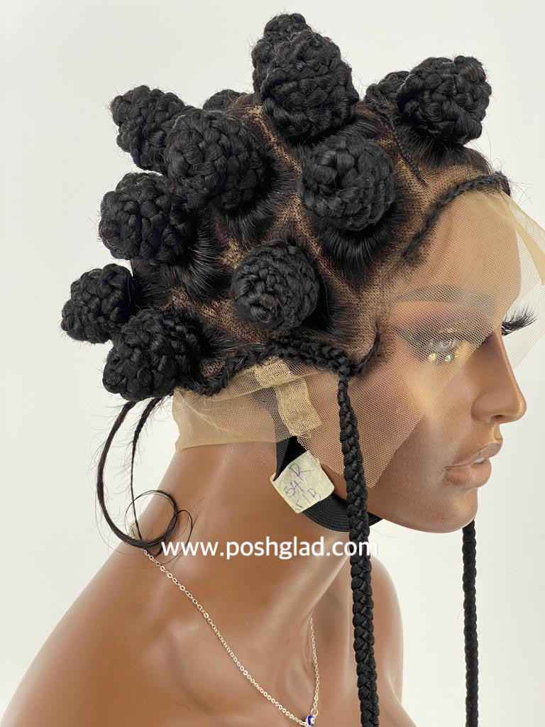 Bantu Knot Wig With Dropping Beads Bantu Knot Wig With Dropping Beads