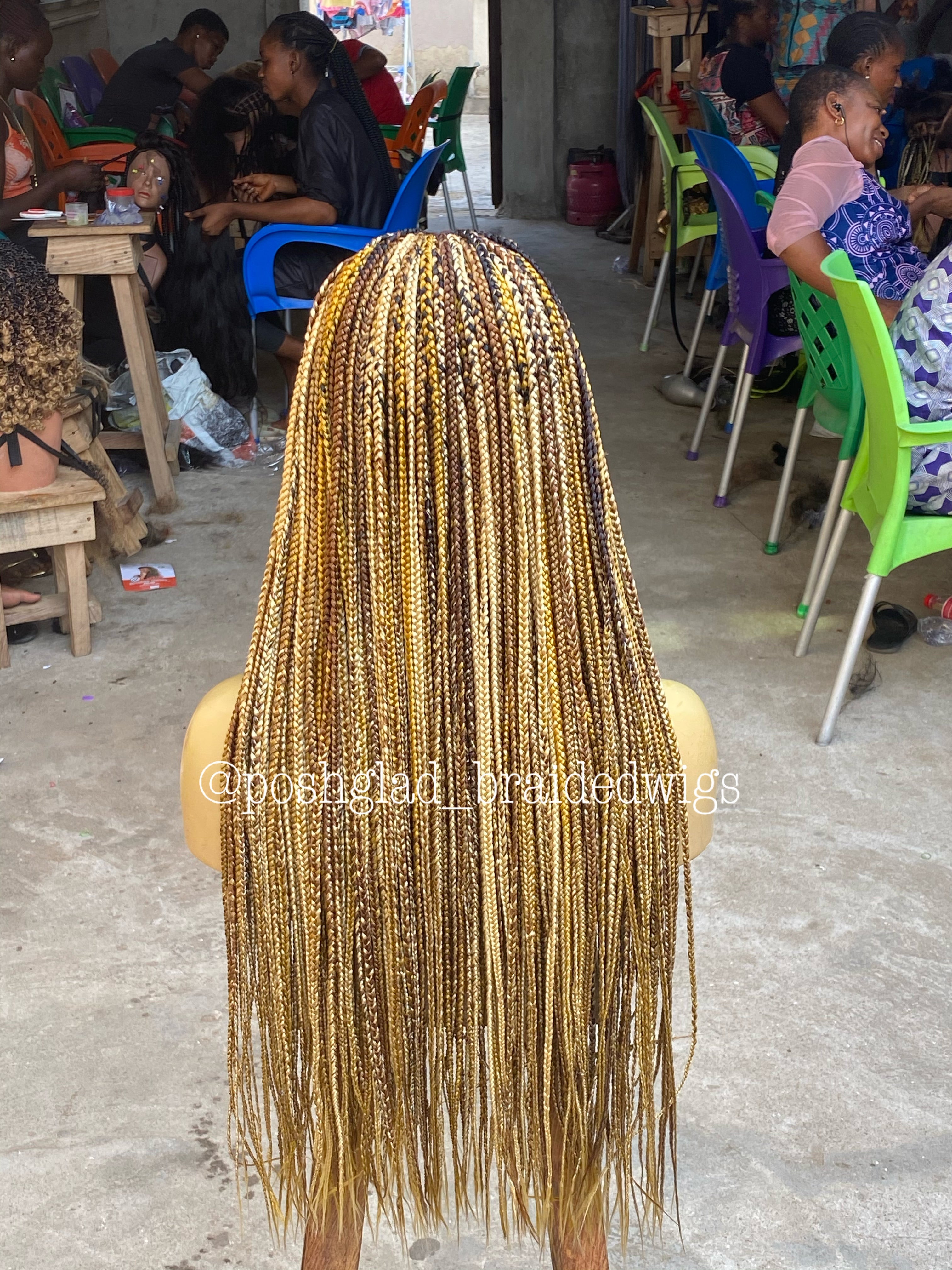 Knotless Braid Wig, 13x4 Lace Frontal, Glueless, Ombre Color (Jalissa) Knotless Braid Wig, 13x4 Lace Frontal, Glueless, Ombre Color (Jalissa)