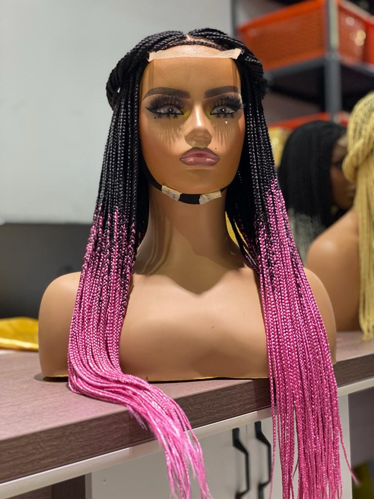 Closure Box Braid Wig (Ready To Ship) - Ife Closure Box Braid Wig (Ready To Ship) - Ife