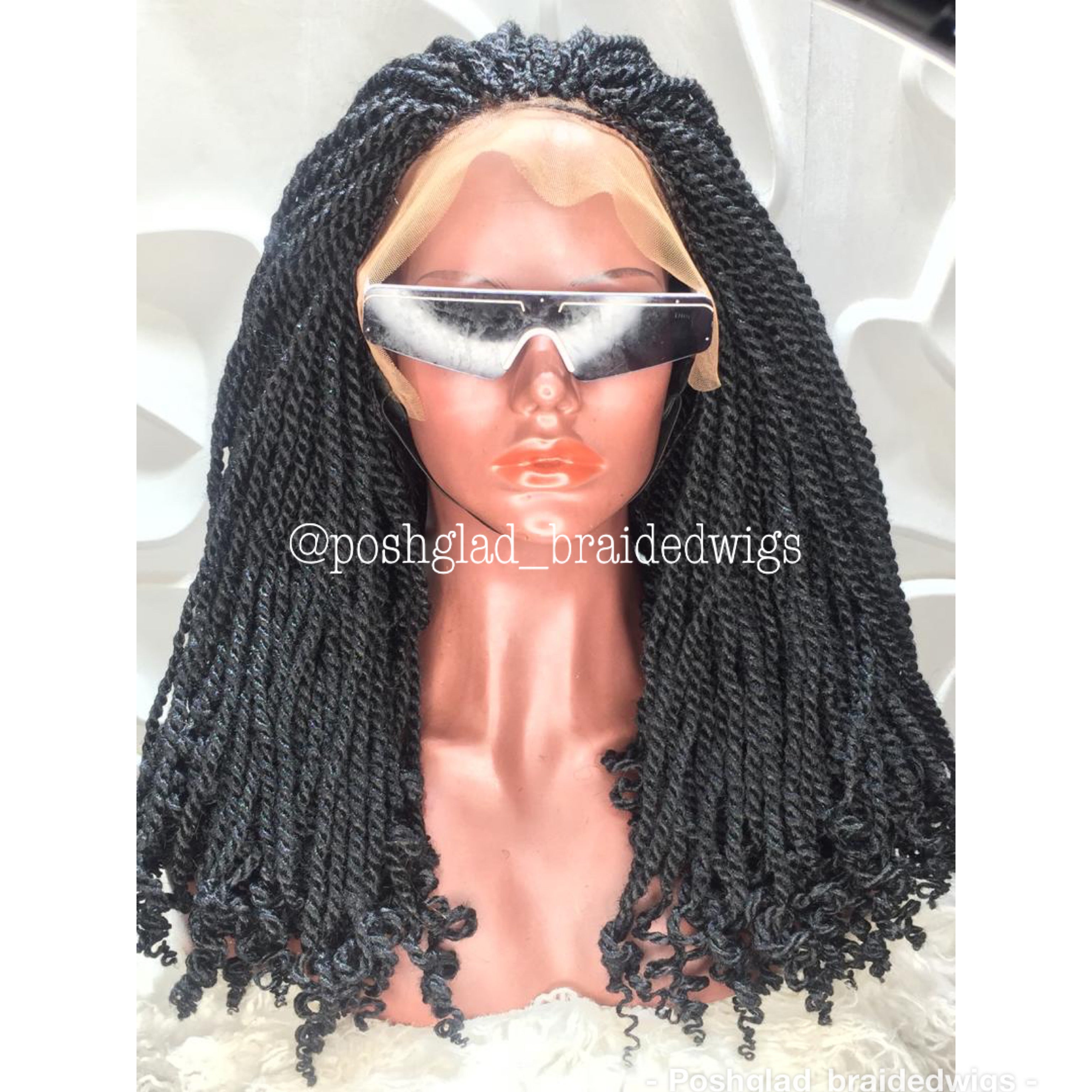 Kinky Twist Braided Wig (13 by 4 Frontal Lace) - Rockiba Kinky Twist Braided Wig (13 by 4 Frontal Lace) - Rockiba