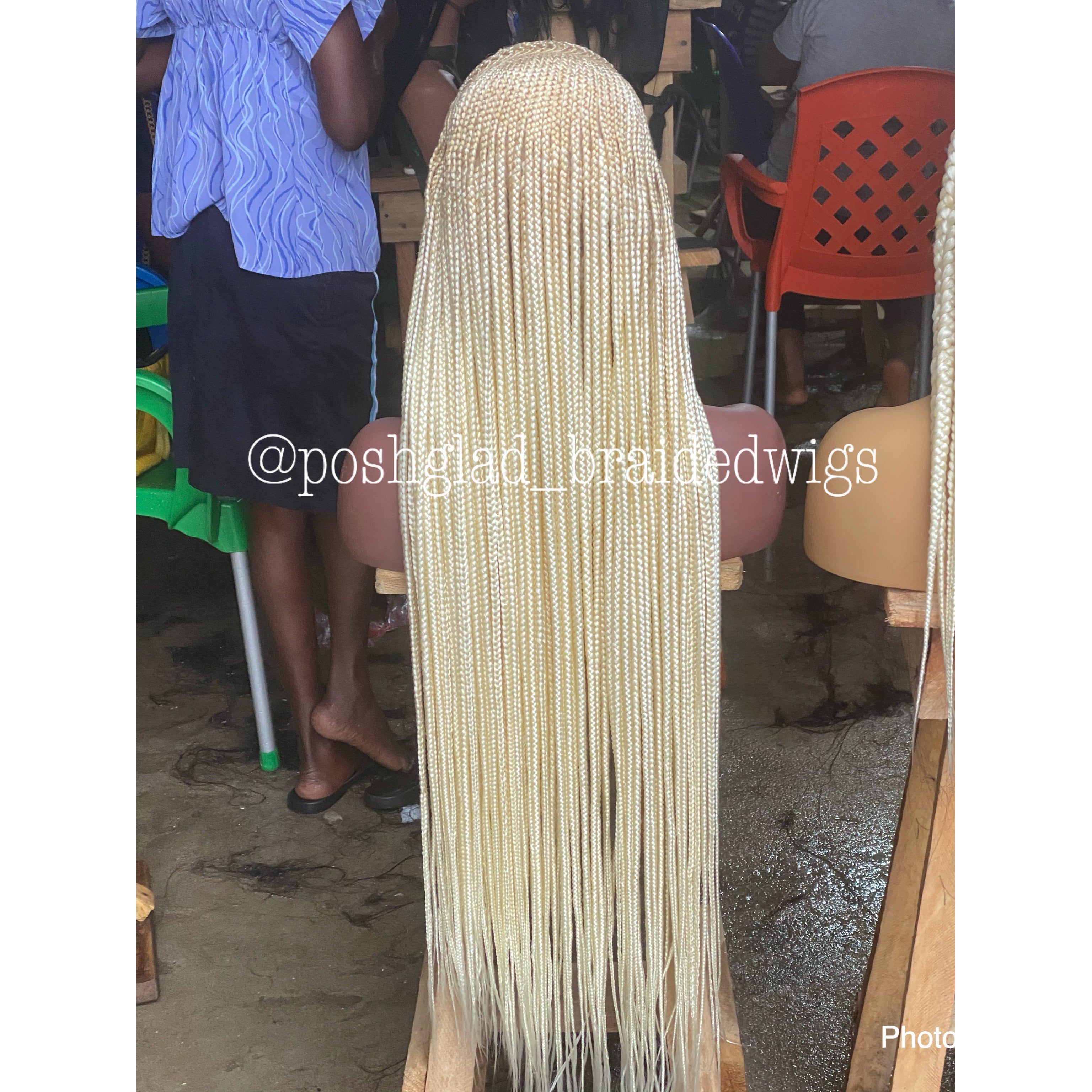 Cornrow Braid Wig - Color 613 Bonde - Bobrisky Inspired Cornrow Braid Wig - Color 613 Bonde - Bobrisky Inspired
