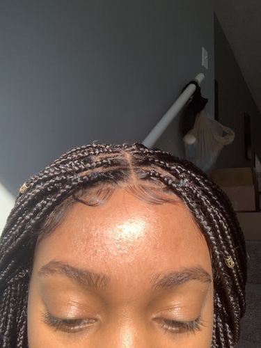 Shade Box Braid Wig, 4x4 Closure Lace, Color 1B, Waist Length, Glueless Shade Box Braid Wig, 4x4 Closure Lace, Color 1B, Waist Length, Glueless