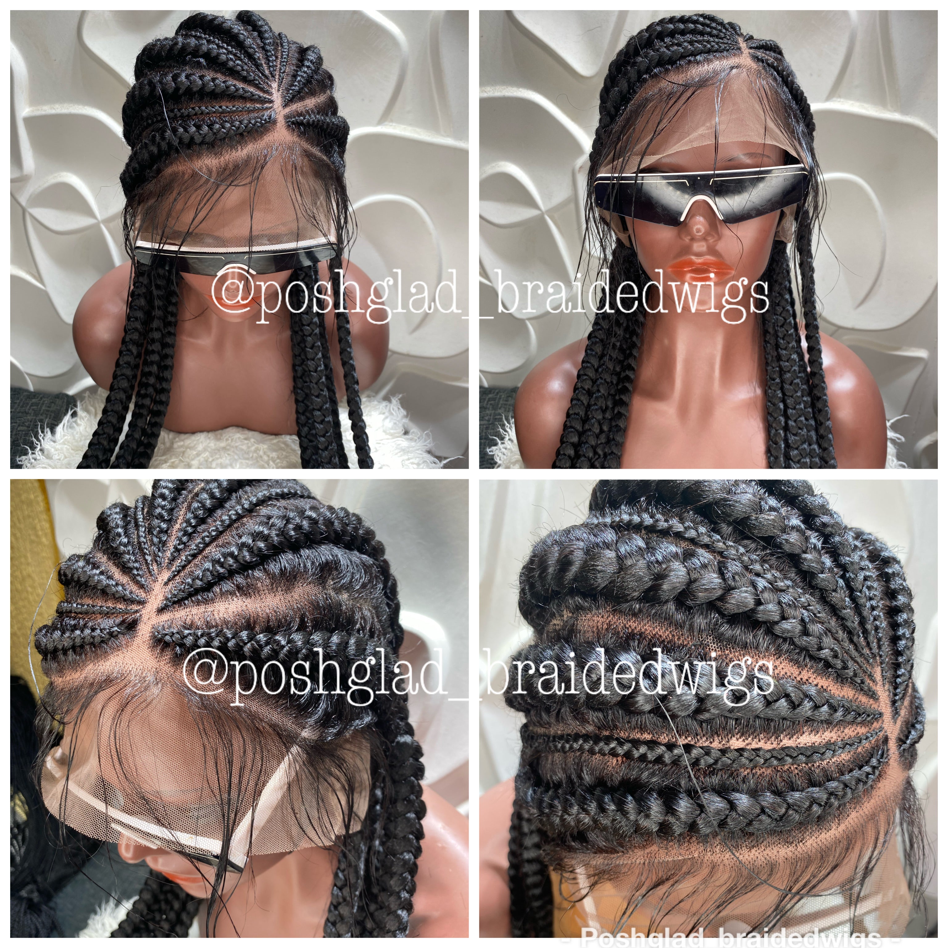 Cornrow Braid Wig - Feed In Braid Color 1B - Bolu Cornrow Braid Wig - Feed In Braid Color 1B - Bolu
