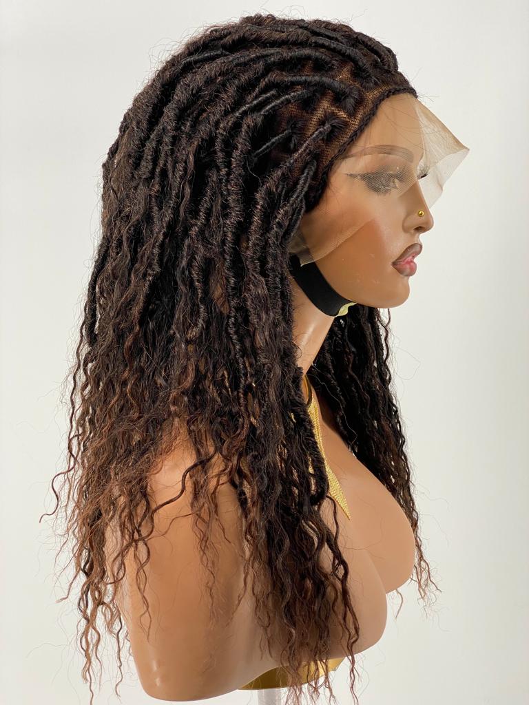 Distressed Locs Wig, Swiss Full Lace, Color 1B/30, Armpit Length - READY TO SHIP Distressed Locs Wig, Swiss Full Lace, Color 1B/30, Armpit Length - READY TO SHIP
