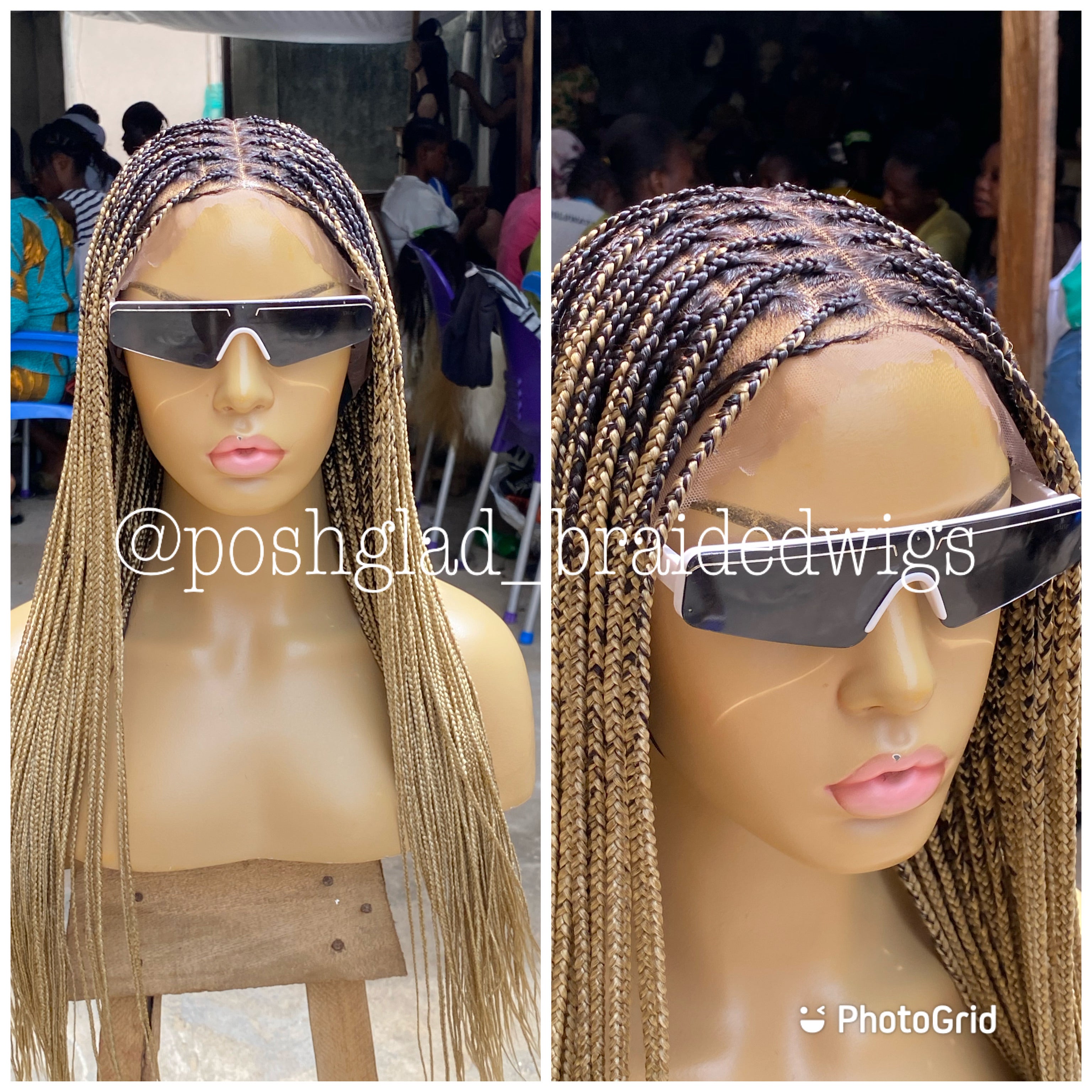 Scalp-looking Knotless Braid Wig, Full Lace, color 22 Scalp-looking Knotless Braid Wig, Full Lace, color 22