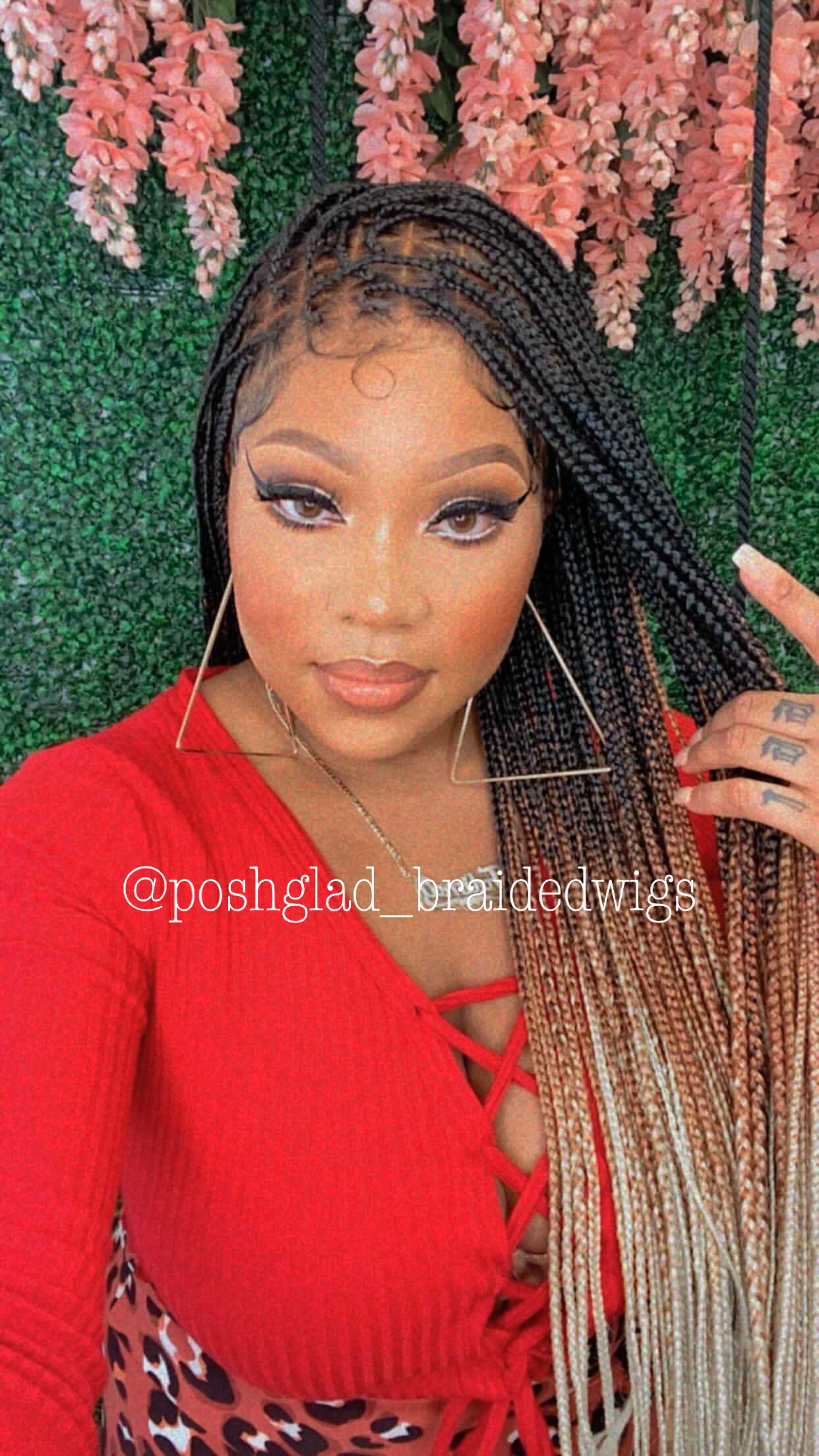 Knotless Braid Wig, Swiss Full Lace, Threetone Color, Waist Length - Gabrielle Knotless Braid Wig, Swiss Full Lace, Threetone Color, Waist Length - Gabrielle