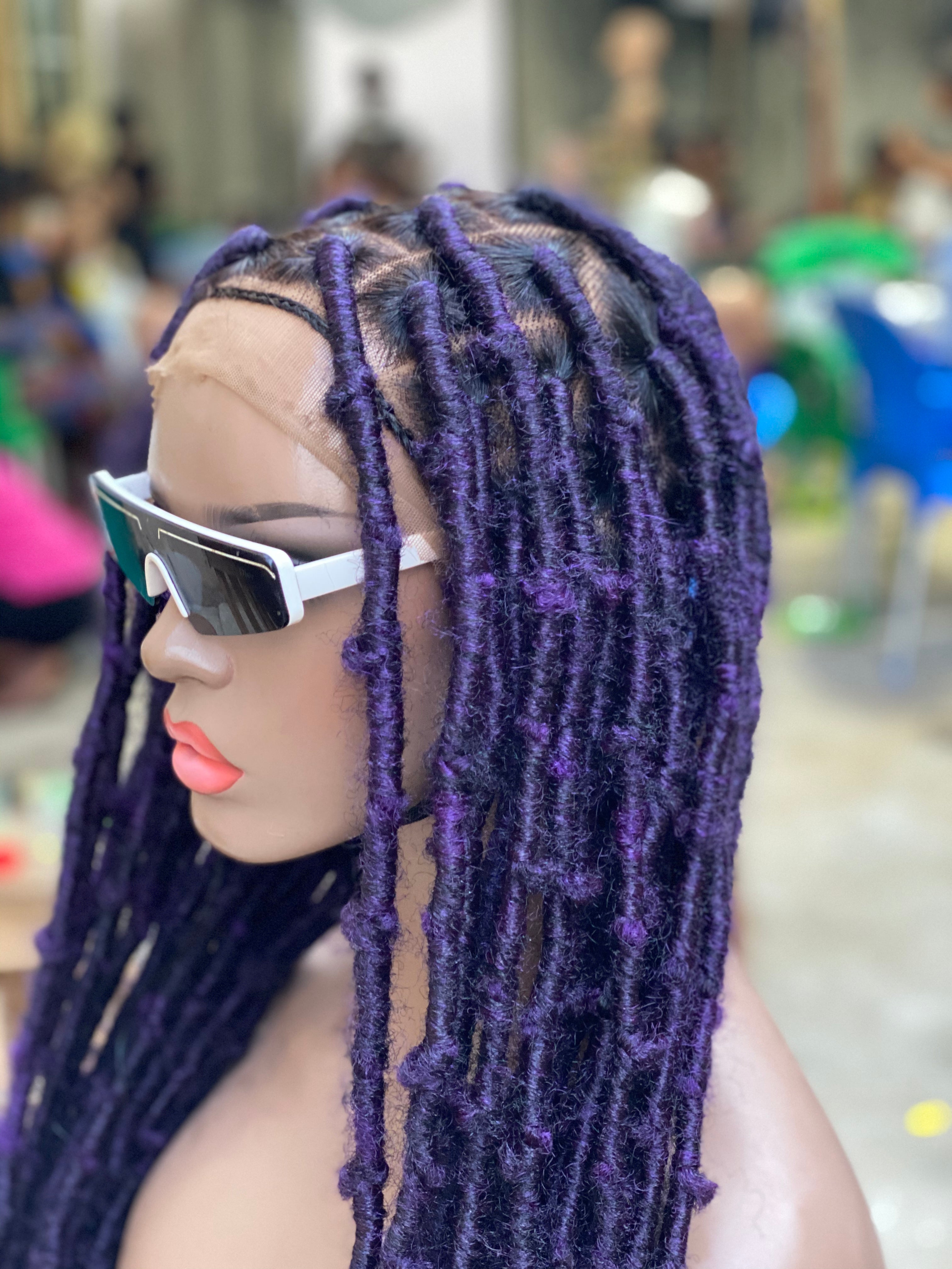 Destress Locs - Full Lace Purple Color - Makeba Destress Locs - Full Lace Purple Color - Makeba