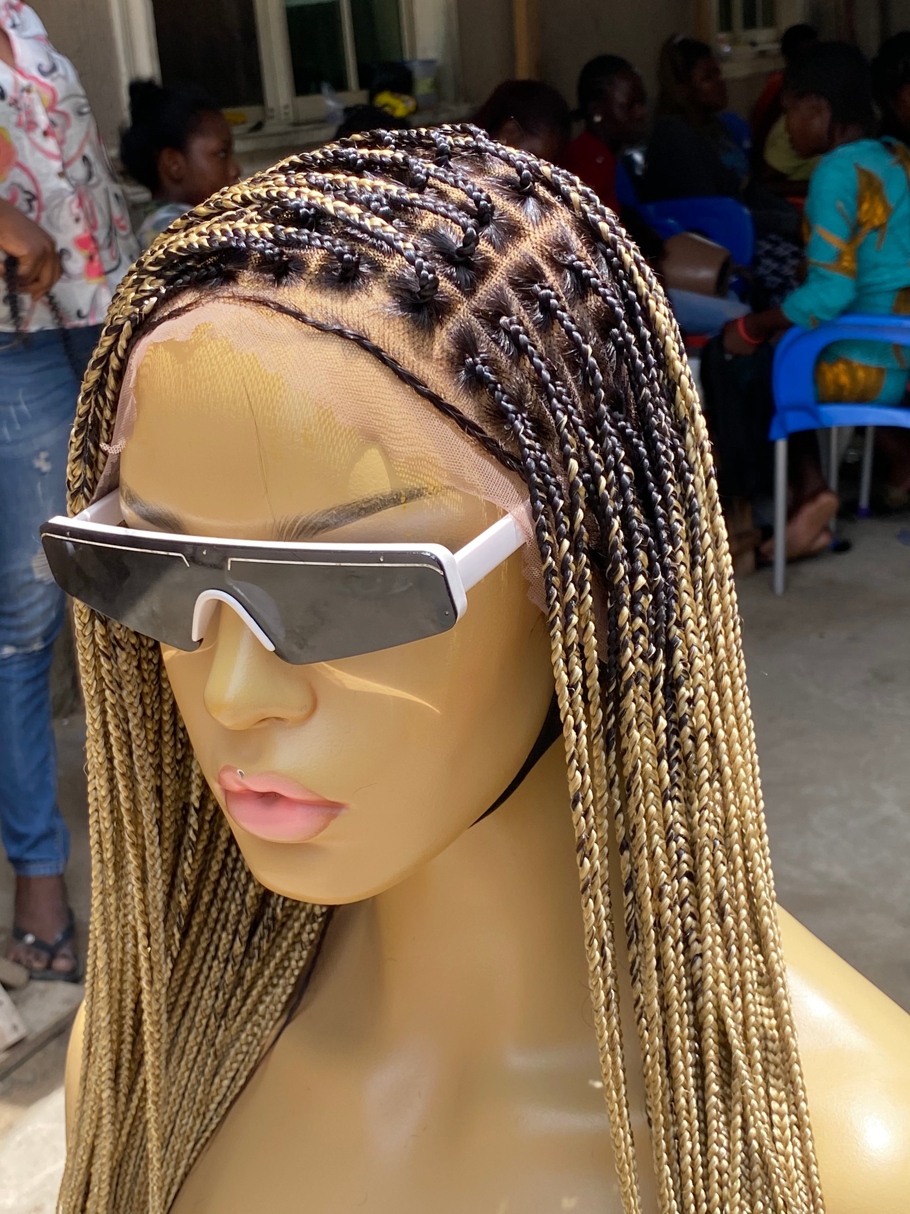Scalp-looking Knotless Braid Wig, Full Lace, color 22 Scalp-looking Knotless Braid Wig, Full Lace, color 22