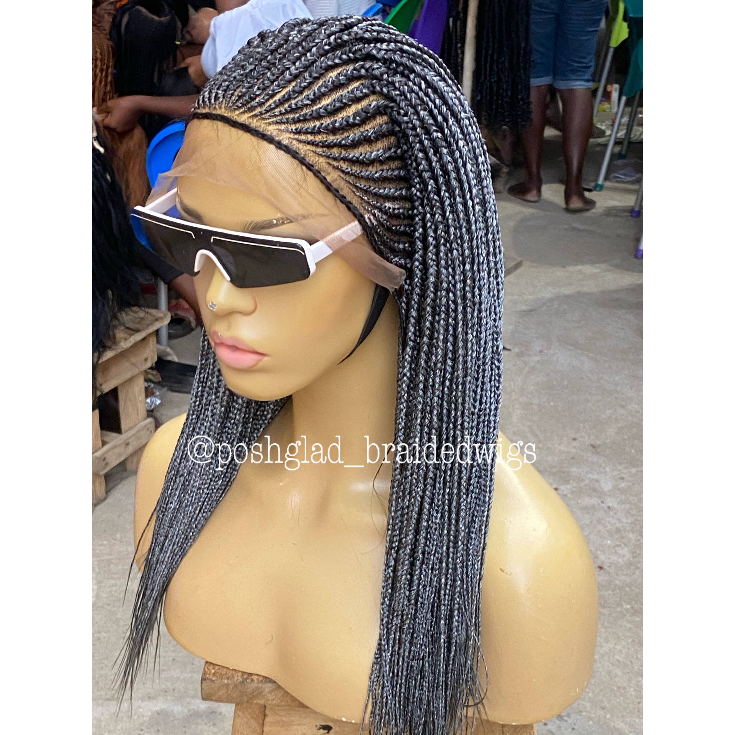 Cornrow Braid Wig - 13x4 Lace Frontal - Olamide Cornrow Braid Wig - 13x4 Lace Frontal - Olamide