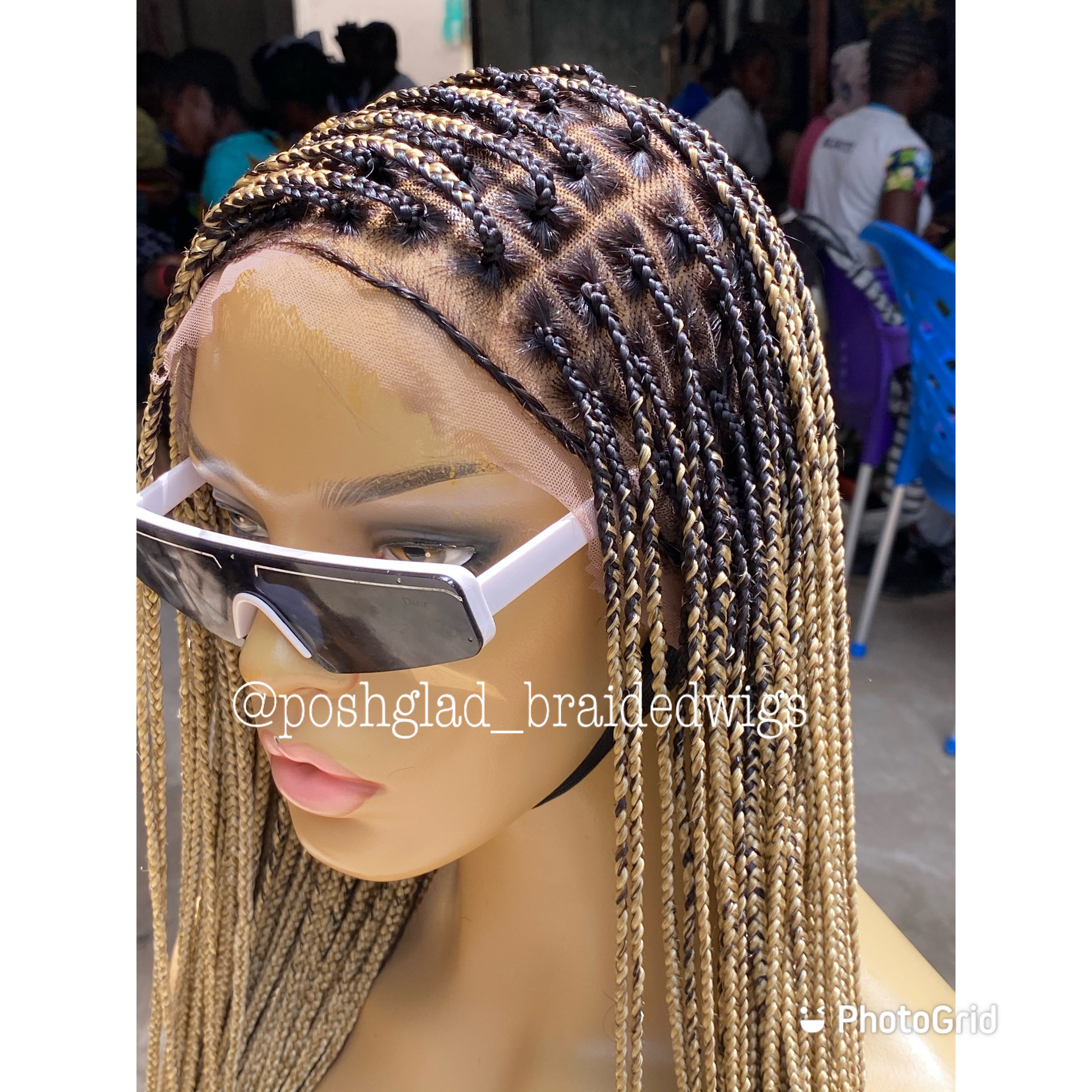 Scalp-looking Knotless Braid Wig, Full Lace, color 22 Scalp-looking Knotless Braid Wig, Full Lace, color 22