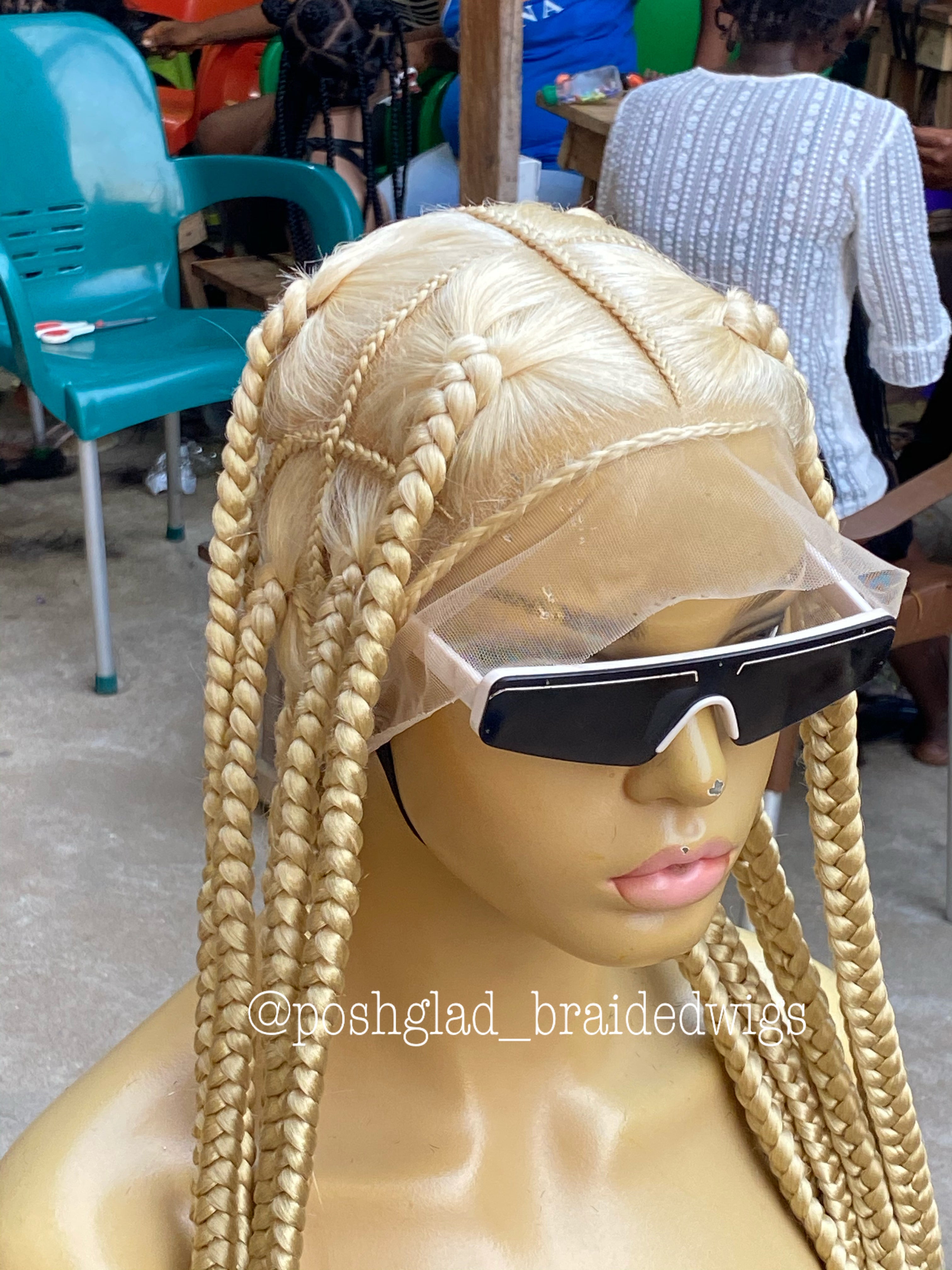 Knotless Braid Wig - Large Plaits Bright Blonde - Taylor Knotless Braid Wig - Large Plaits Bright Blonde - Taylor
