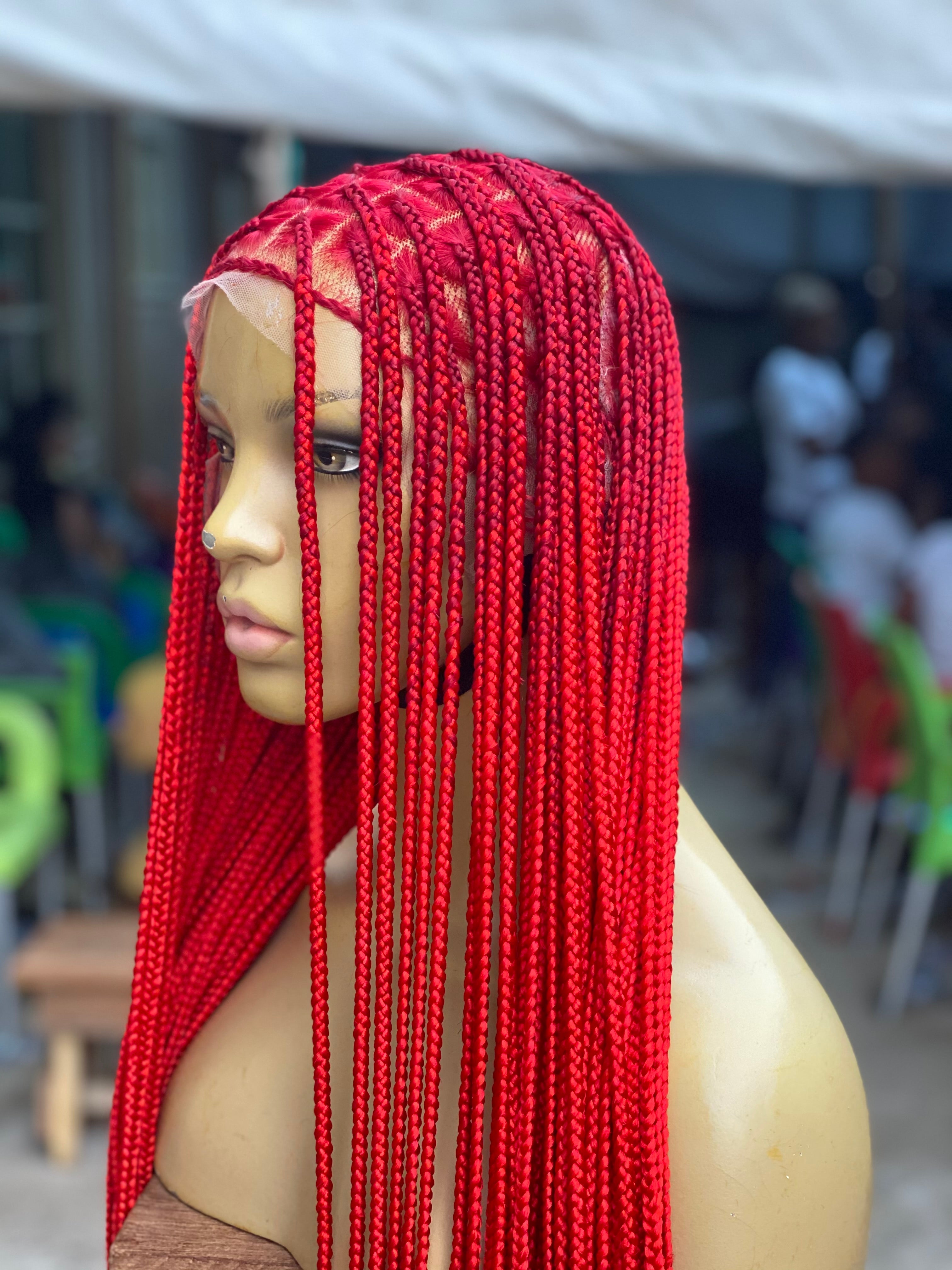 Knotless Braid Wig - Premium Red Calf Length - Kendal Knotless Braid Wig - Premium Red Calf Length - Kendal