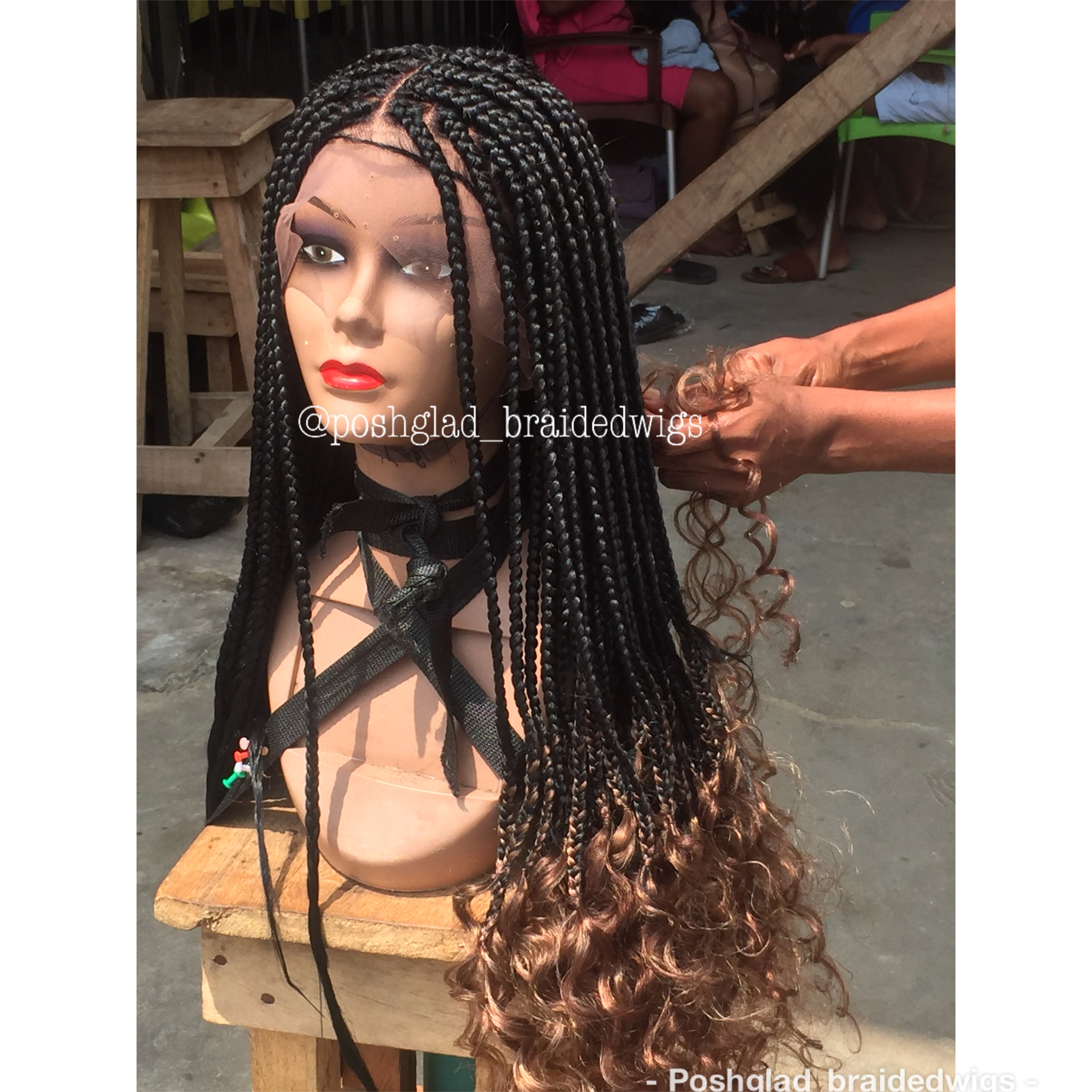 Goddess Box Braid Wig With Curly Tips - Lorensa Goddess Box Braid Wig With Curly Tips - Lorensa
