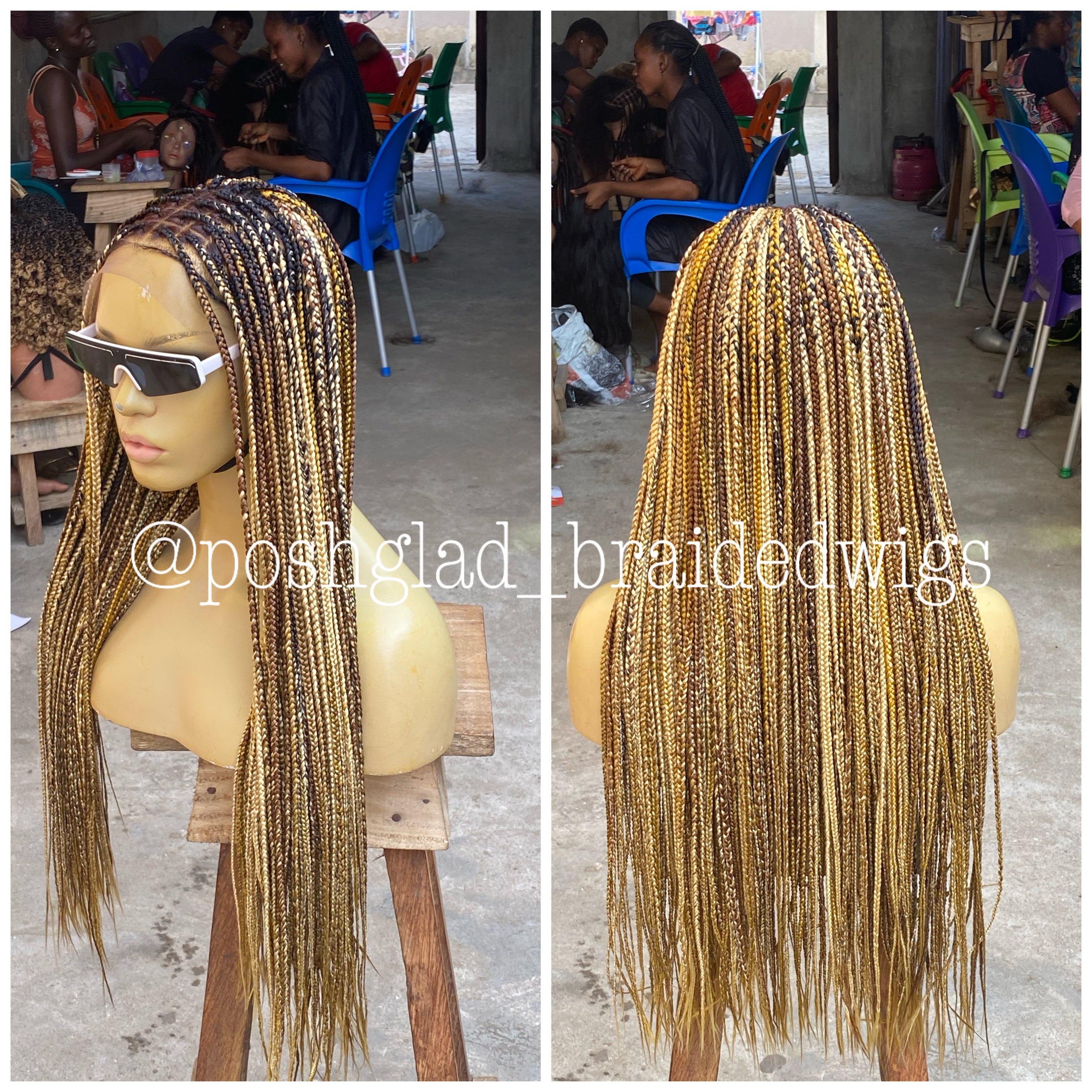Knotless Braid Wig, 13x4 Lace Frontal, Glueless, Ombre Color (Jalissa) Knotless Braid Wig, 13x4 Lace Frontal, Glueless, Ombre Color (Jalissa)