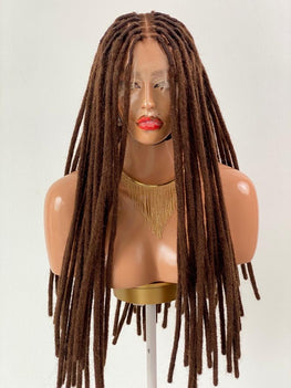 4C Natural Locs Wig "Color 4" HD Full Lace - Ready To Ship