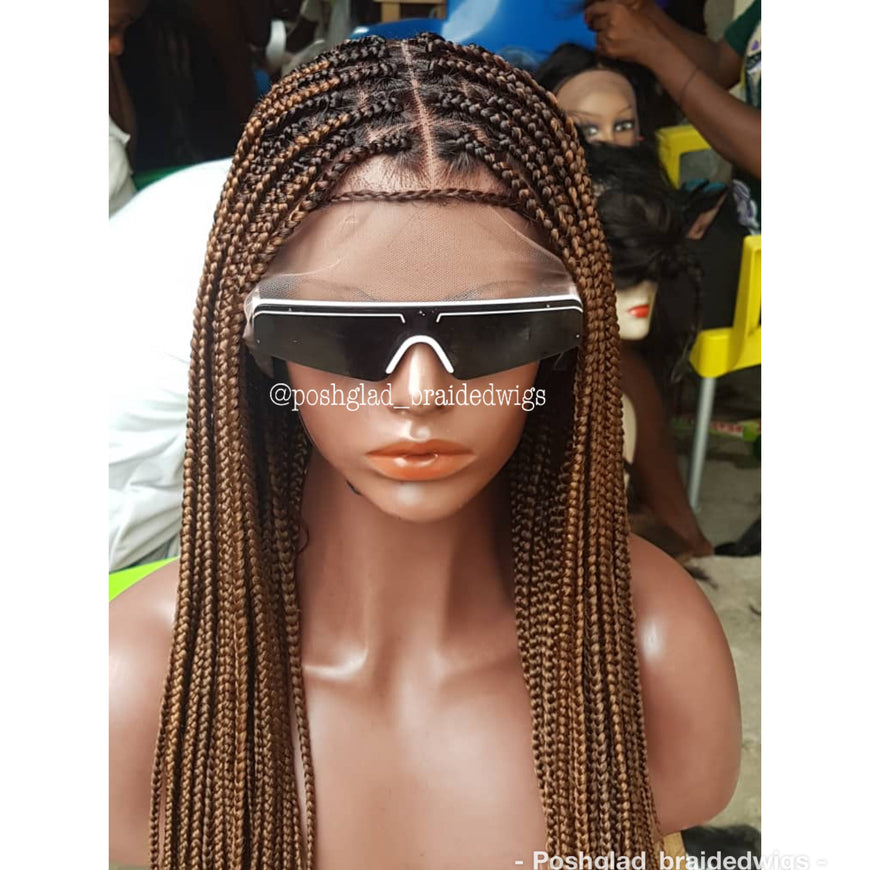 Knotless Braid Wig, Dark Honey Blond, Swiss Full Lace, Glueless - Helen